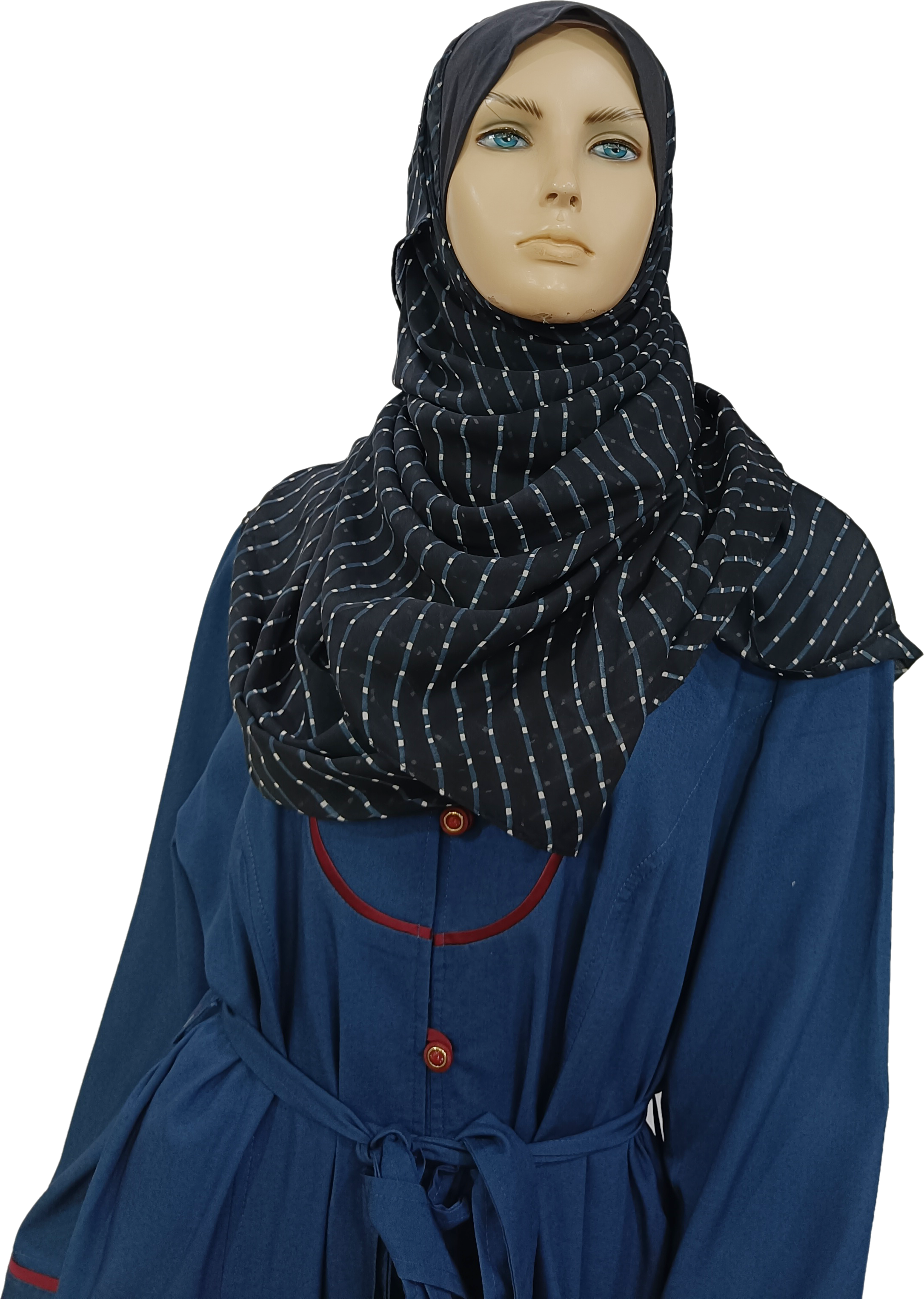Mona Hijab - Navy Blue Print - B002P012