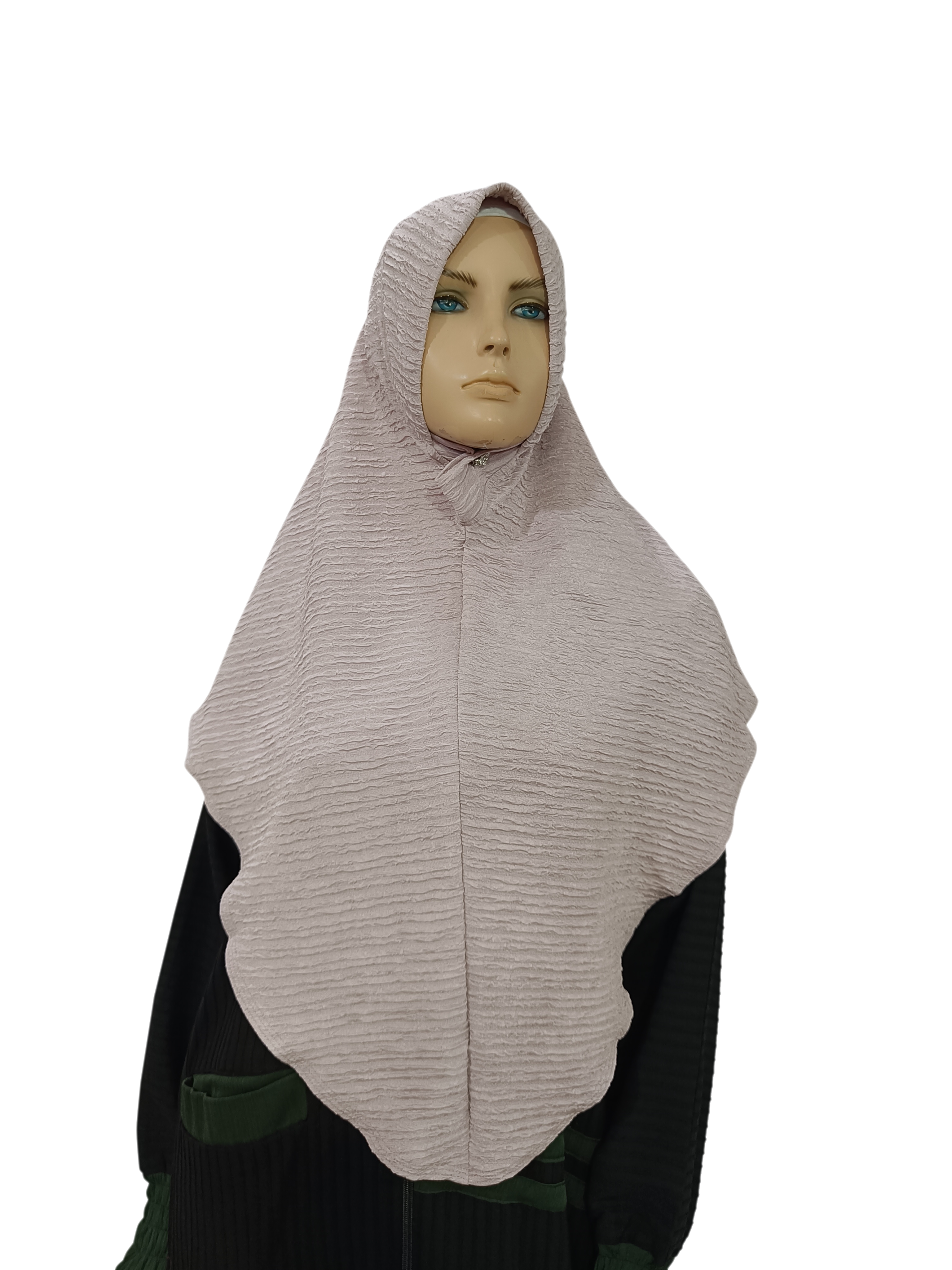 Instant Crinkled pale grey Hijab - B006P030