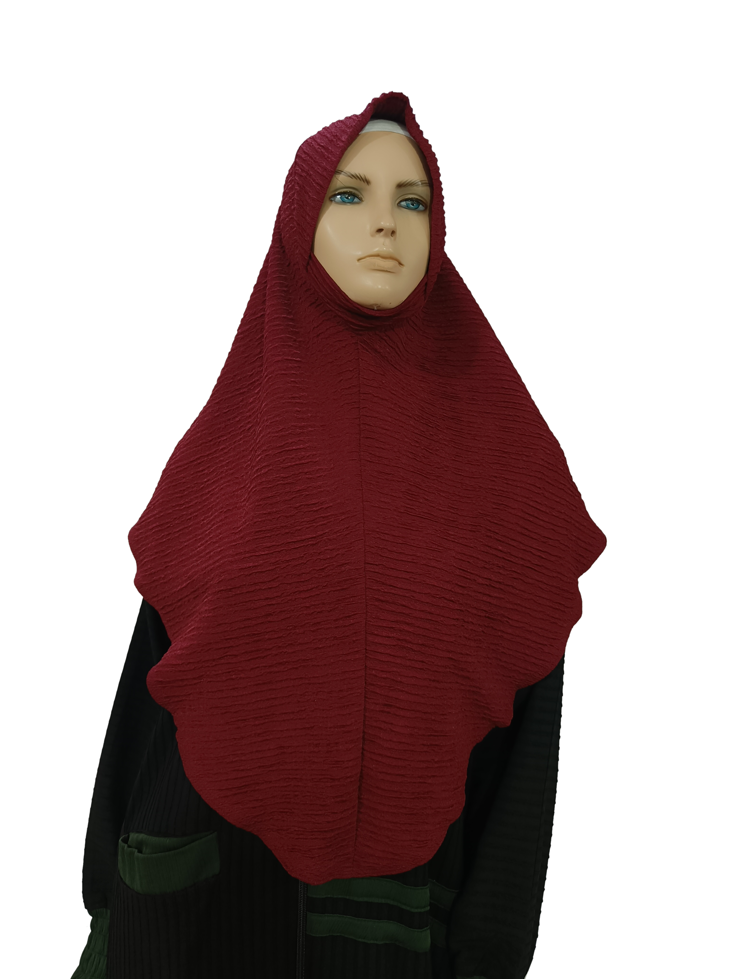 Instant Crinkled DMaroon Hijab - B006P028