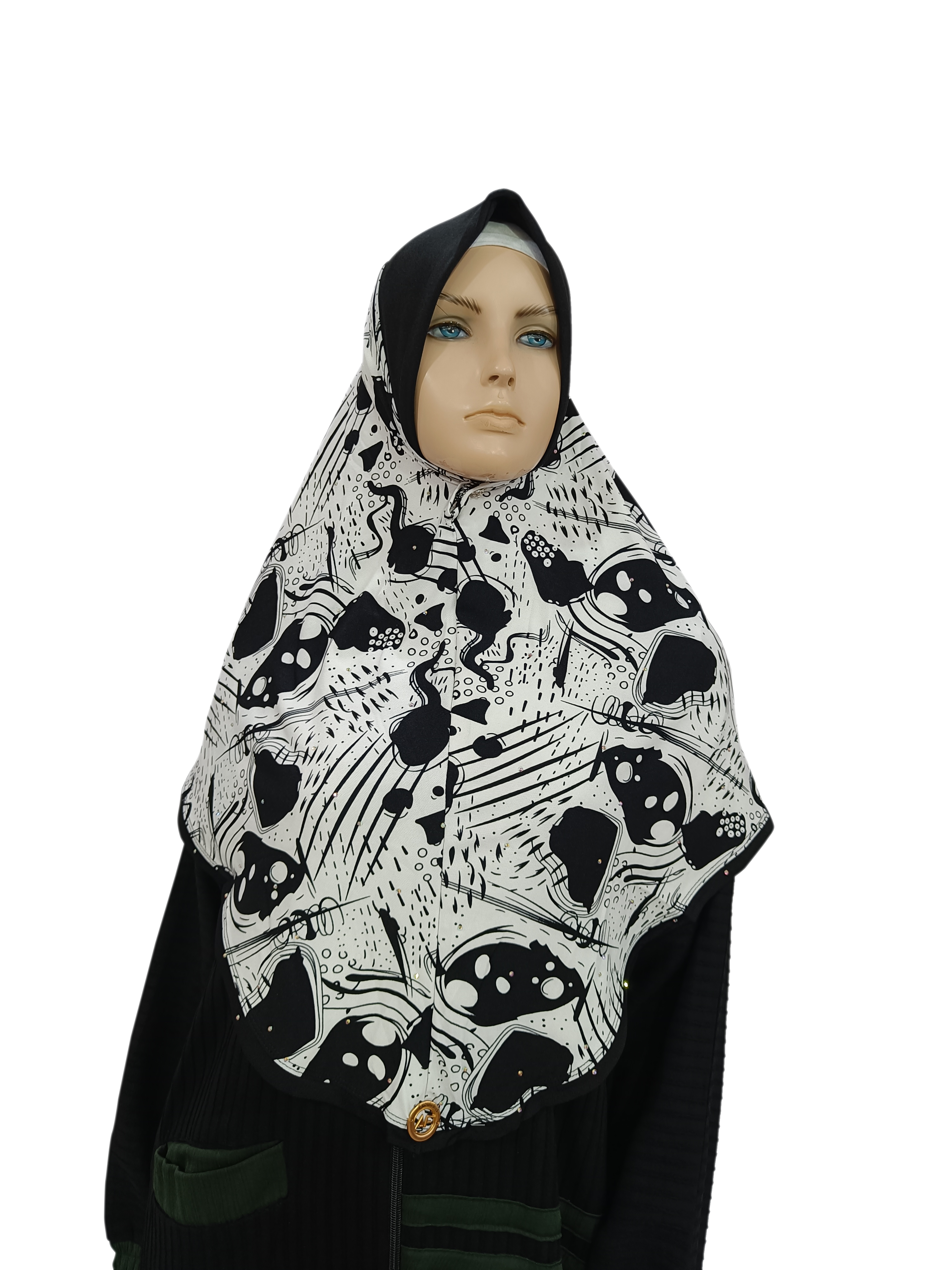 Printed Moss Crepe Hijab - B006P006