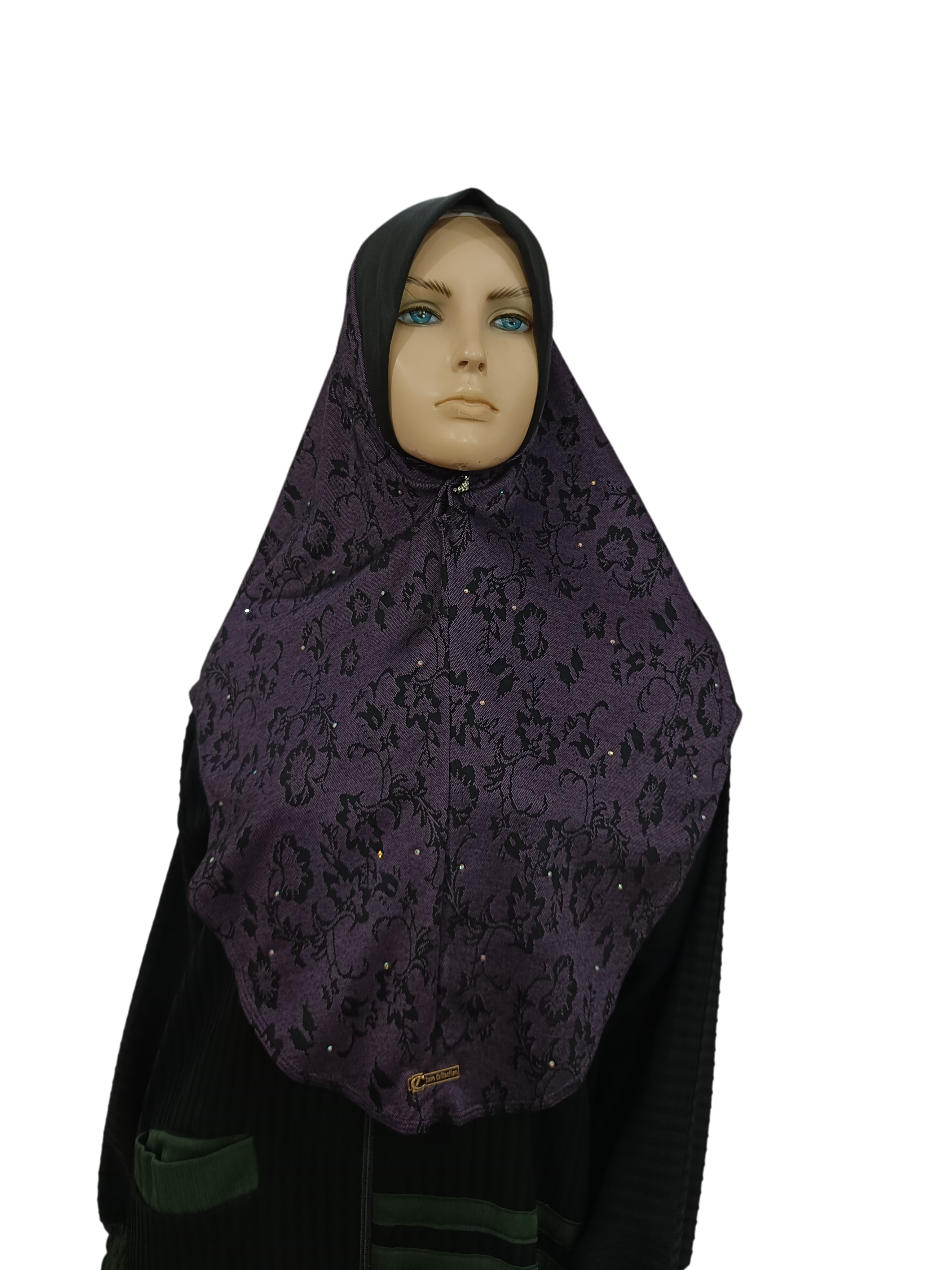 Printed Denim Hijab - B006P017