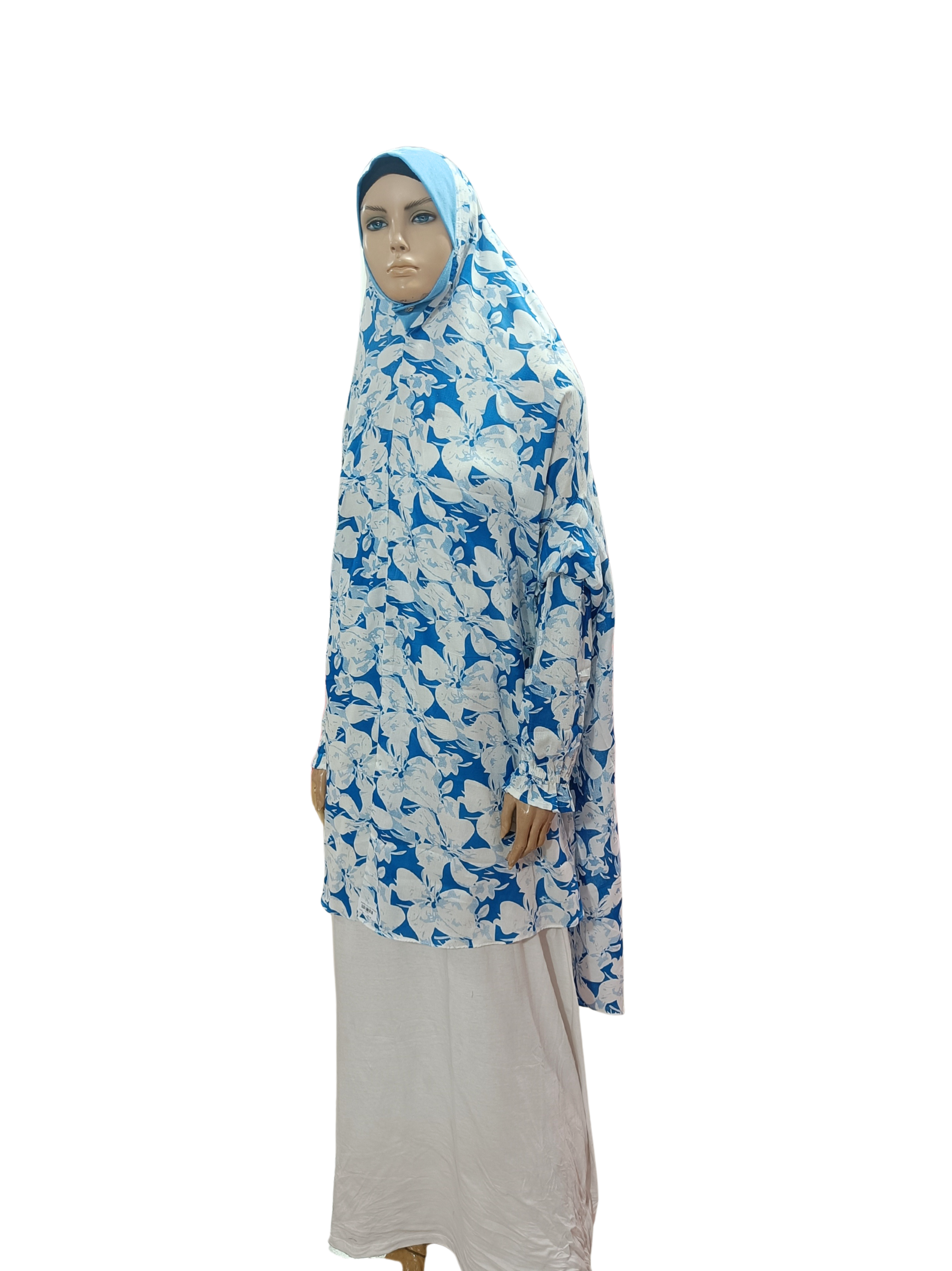 Printed Cotton Namaaz Hijab – Soft, Breathable & Full Coverage.B009P022