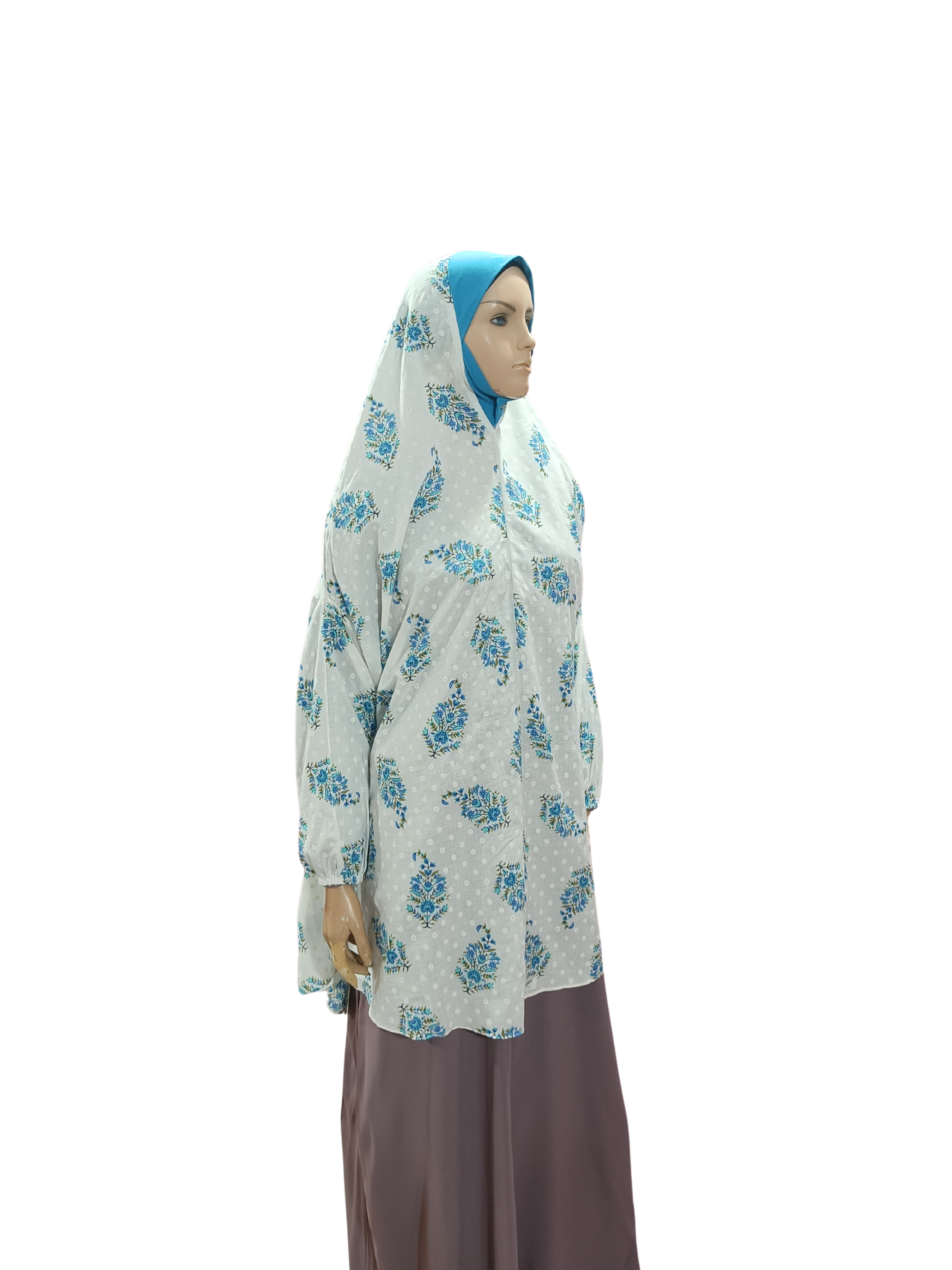 Printed Cotton Namaaz Hijab – Soft, Breathable & Full Coverage.B009P020