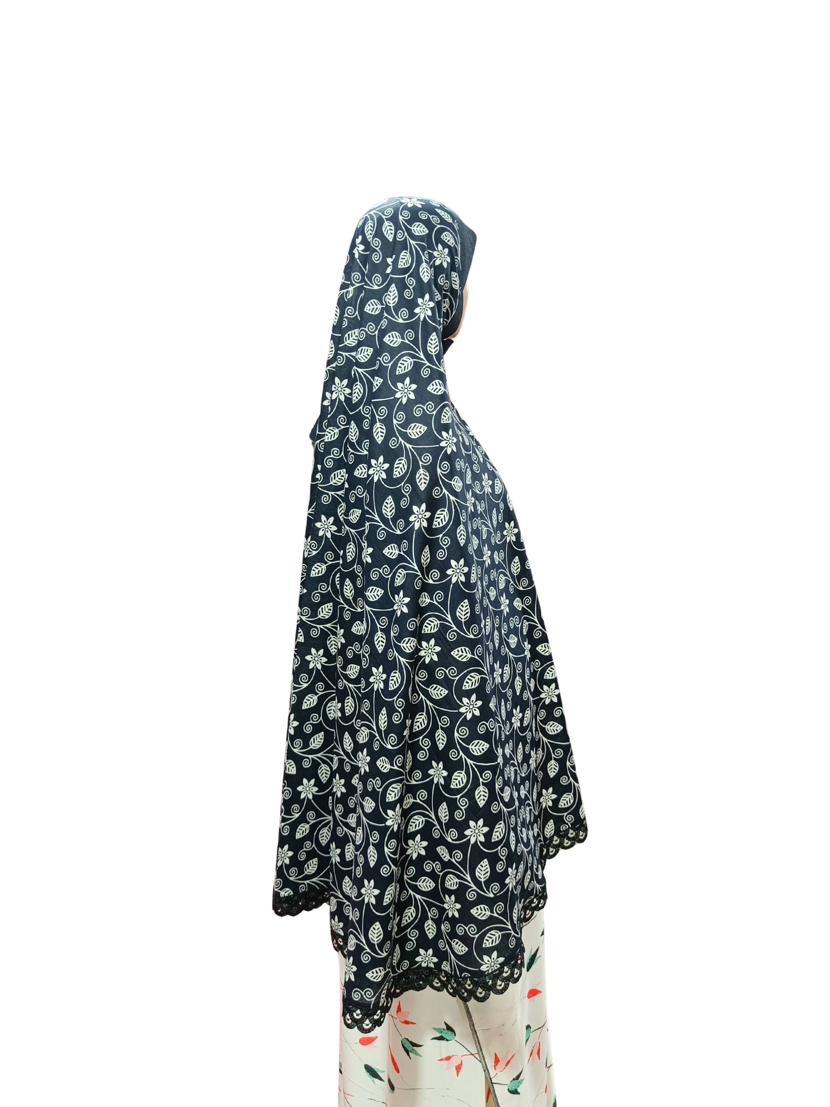Printed Cotton Namaaz Hijab – Soft, Breathable & Full Coverage.B009P014