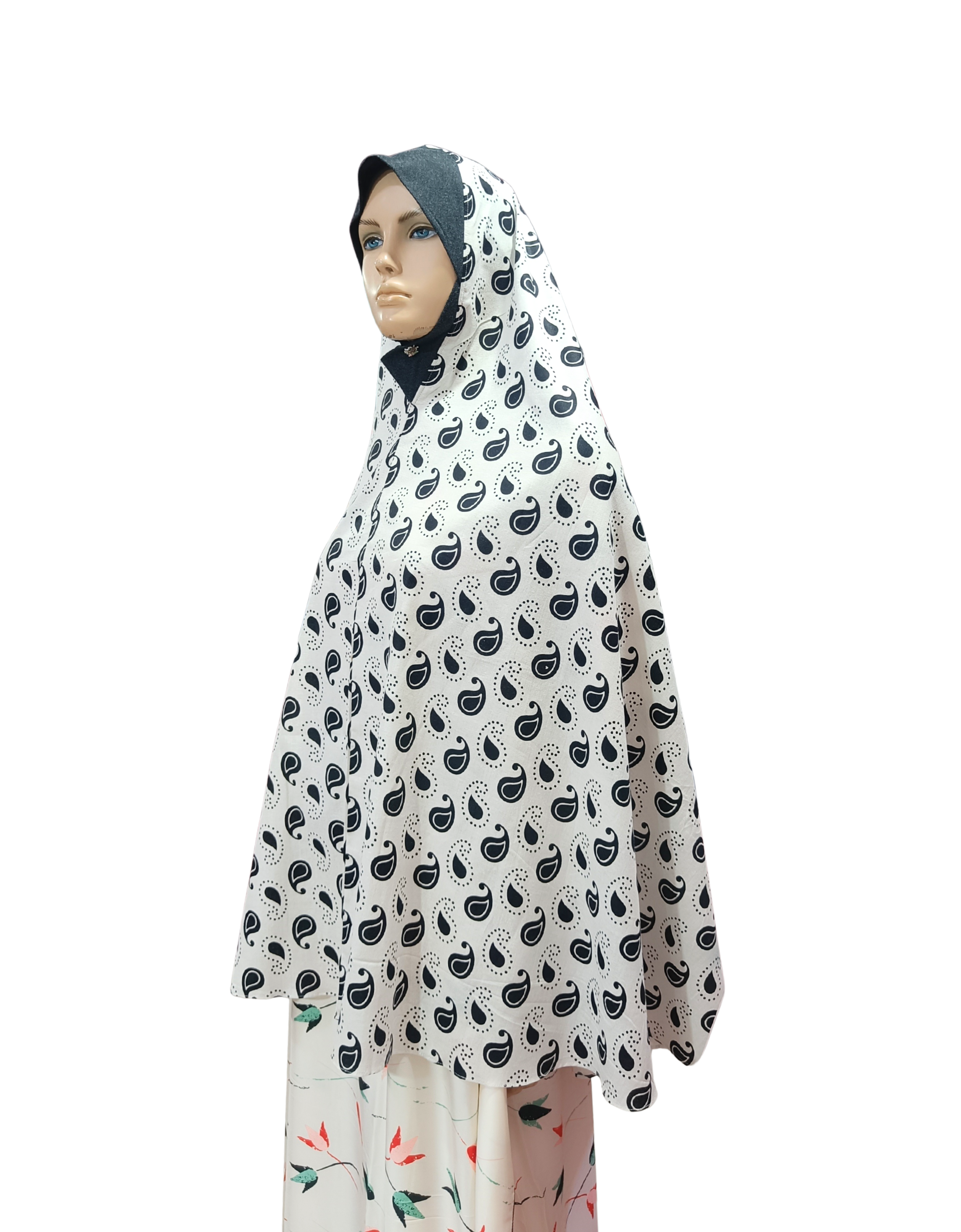 Printed Cotton Namaaz Hijab – Soft, Breathable & Full Coverage.B009P001