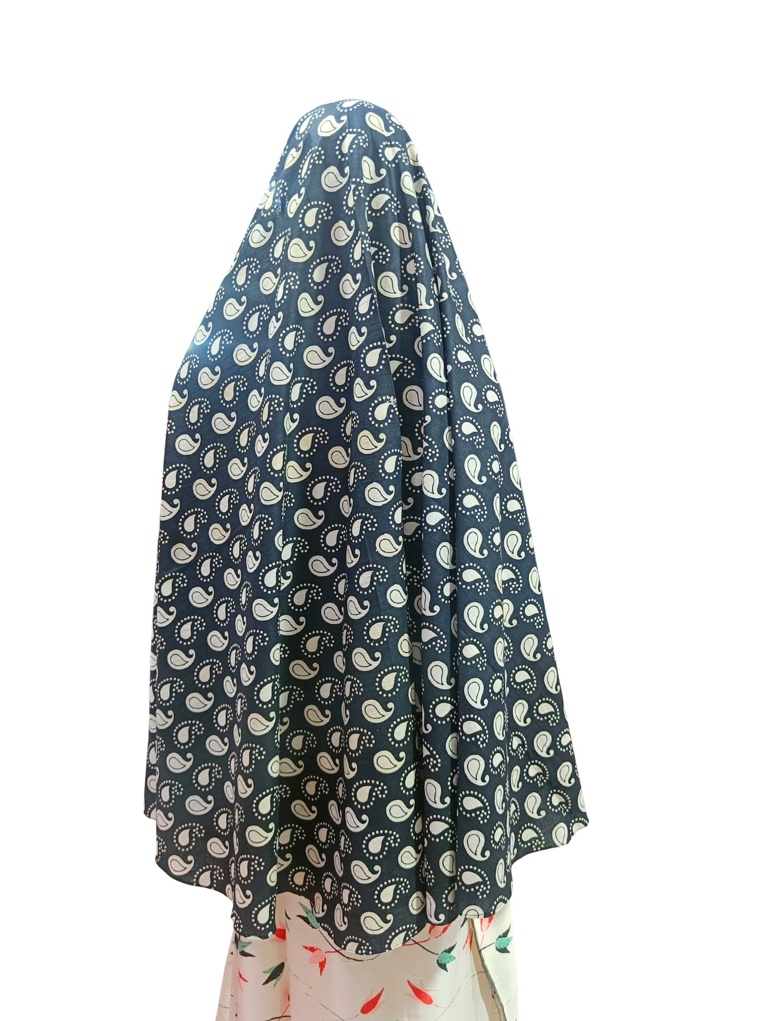 Printed Cotton Namaaz Hijab – Soft, Breathable & Full Coverage.B009P013