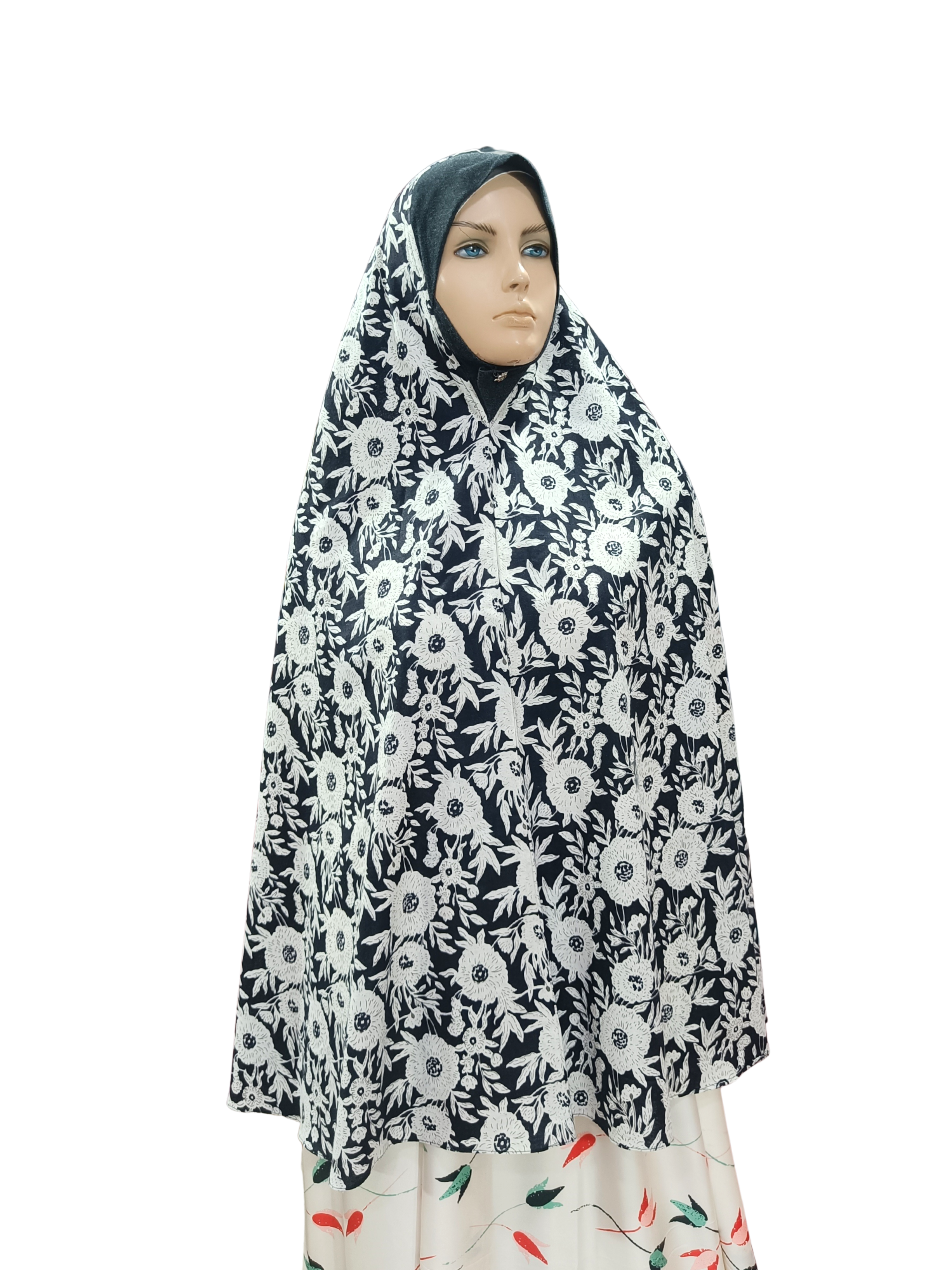 Printed Cotton Namaaz Hijab – Soft, Breathable & Full Coverage.B009P004