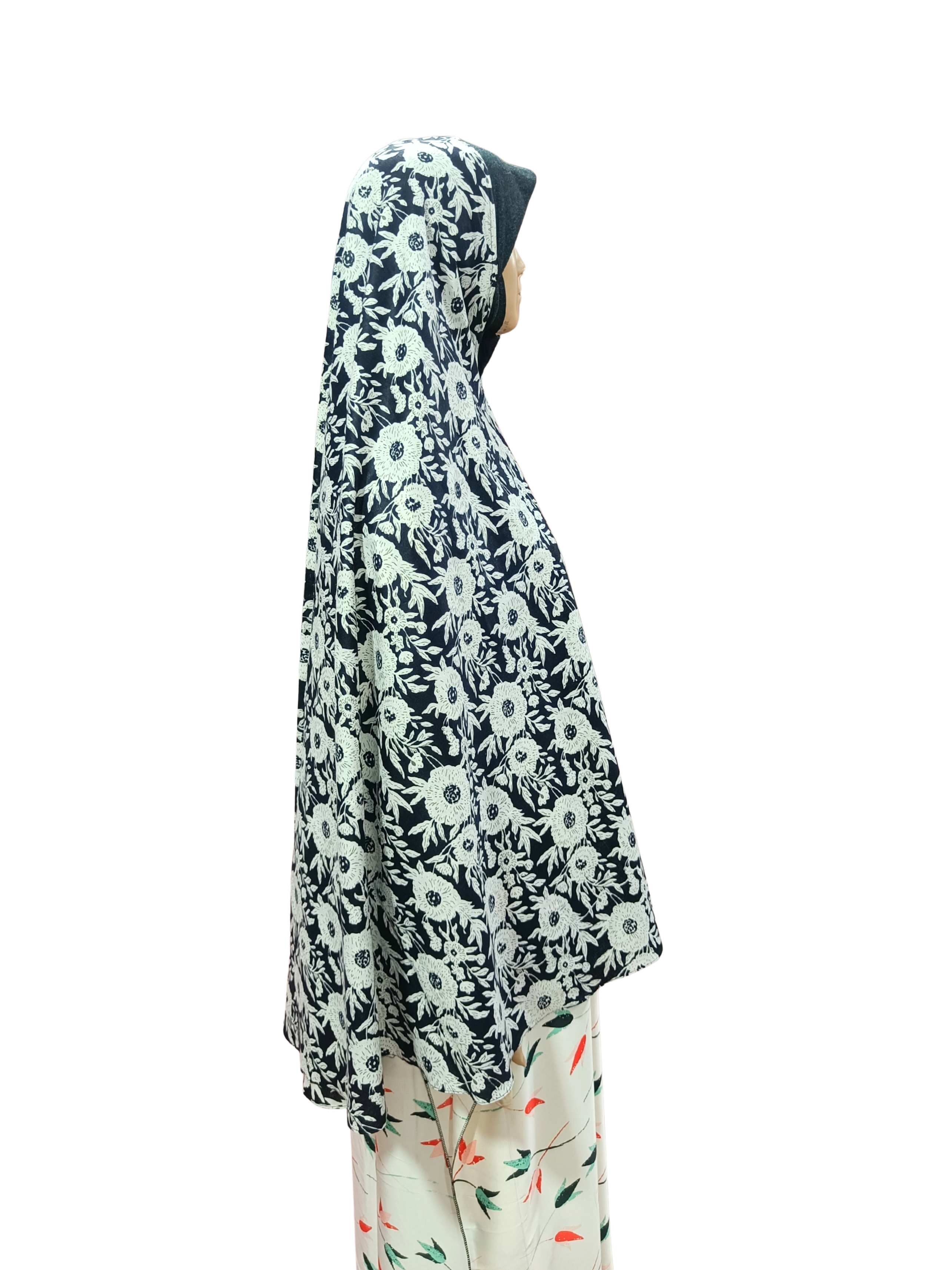 Printed Cotton Namaaz Hijab – Soft, Breathable & Full Coverage.B009P004