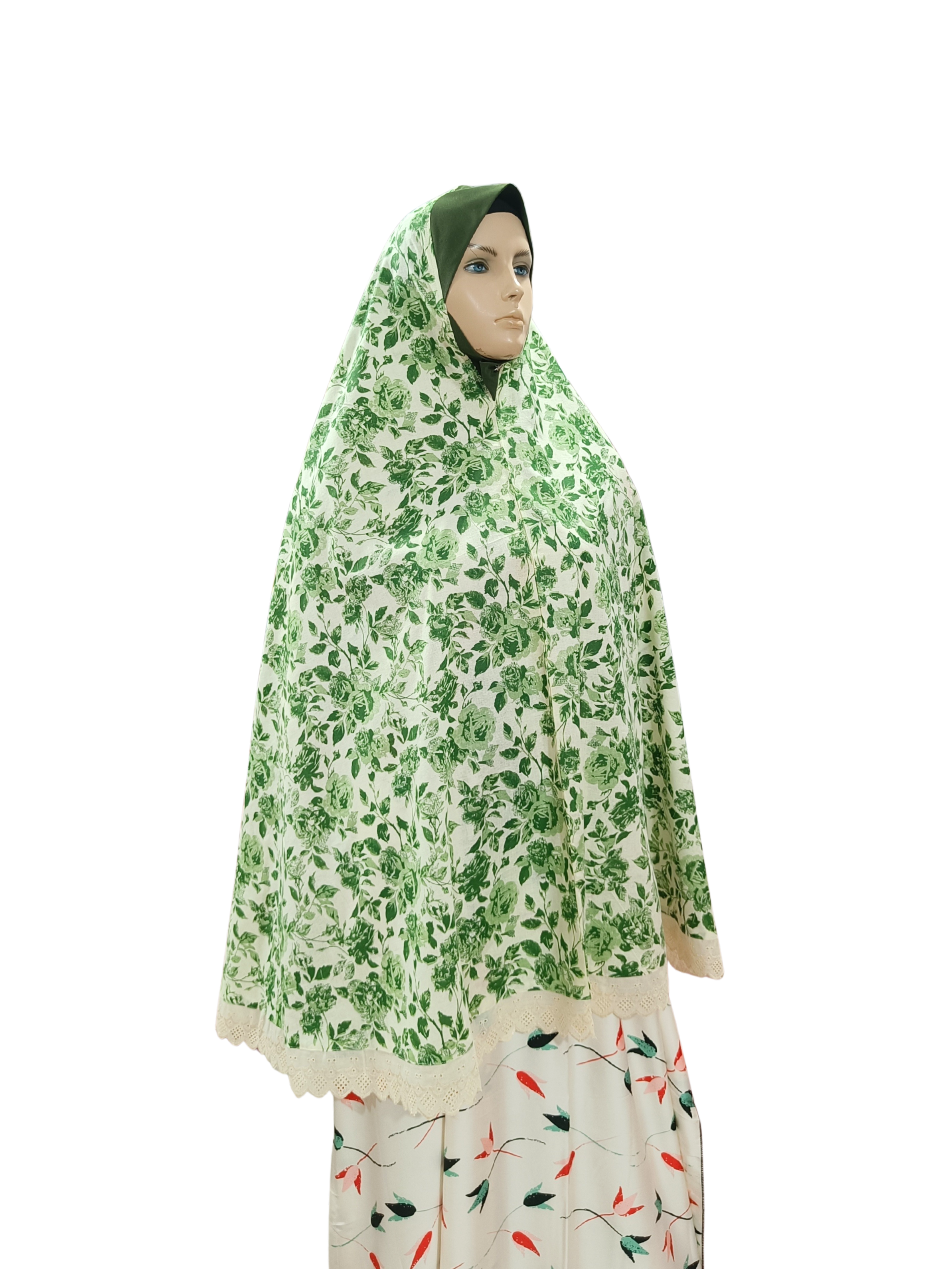 Printed Cotton Namaaz Hijab – Soft, Breathable & Full Coverage.B009P015