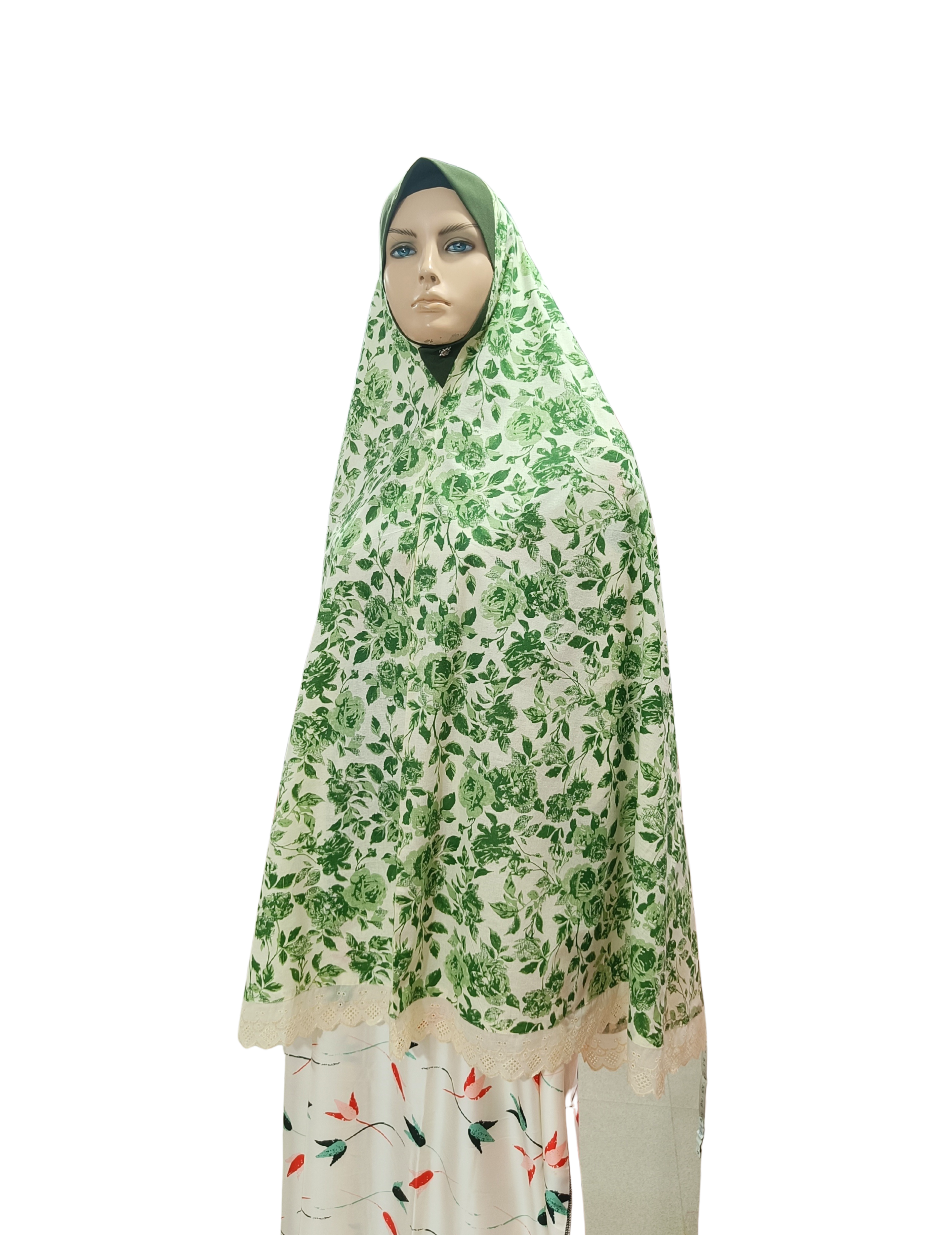 Printed Cotton Namaaz Hijab – Soft, Breathable & Full Coverage.B009P015