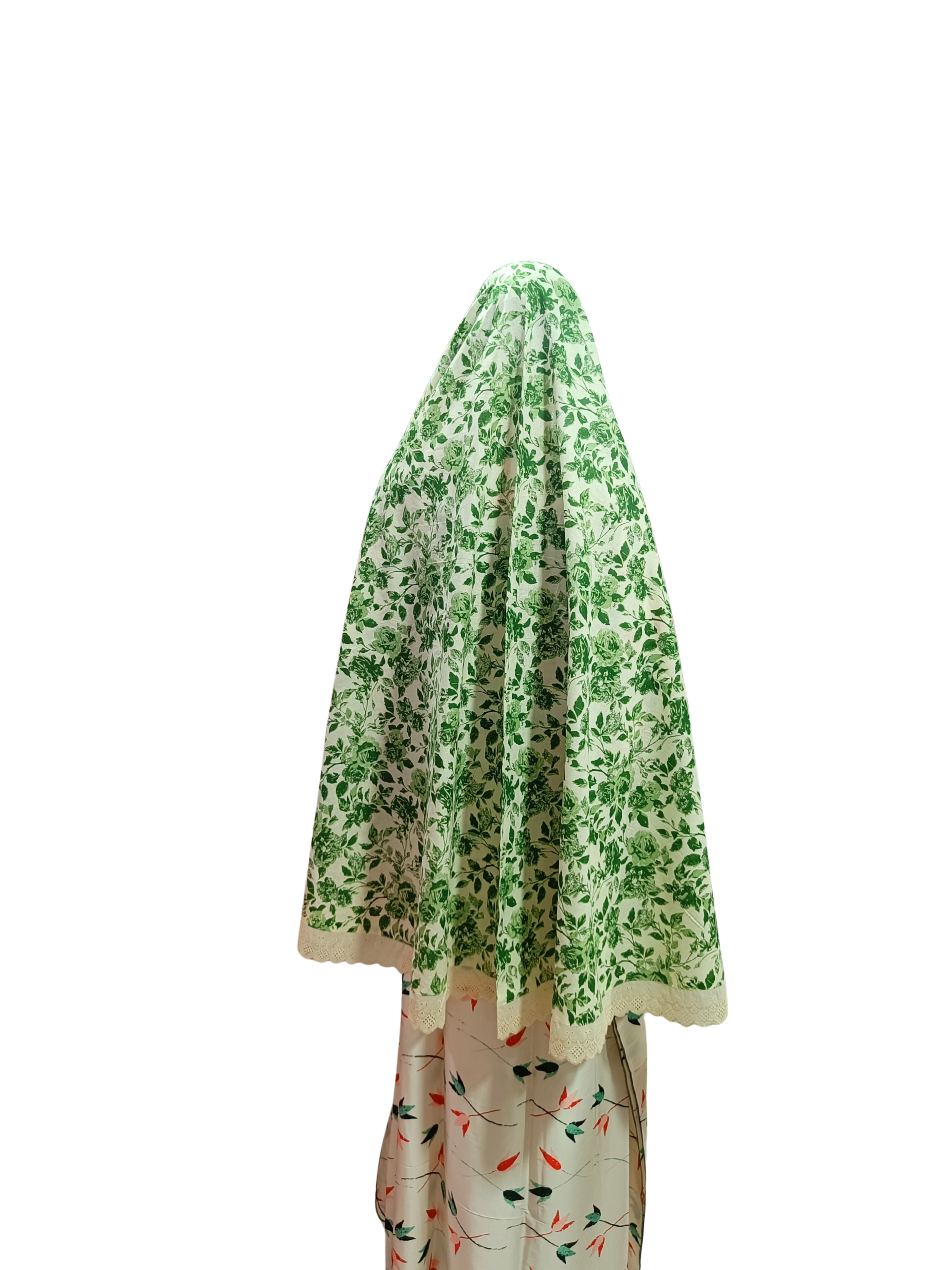 Printed Cotton Namaaz Hijab – Soft, Breathable & Full Coverage.B009P015
