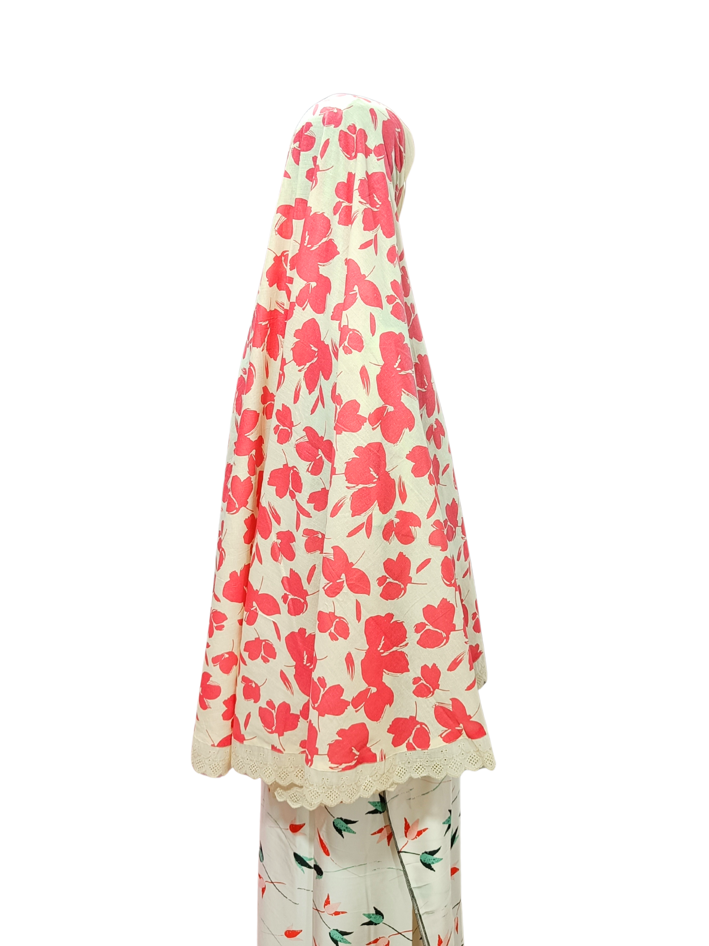 Printed Cotton Namaaz Hijab – Soft, Breathable & Full Coverage.B009P016