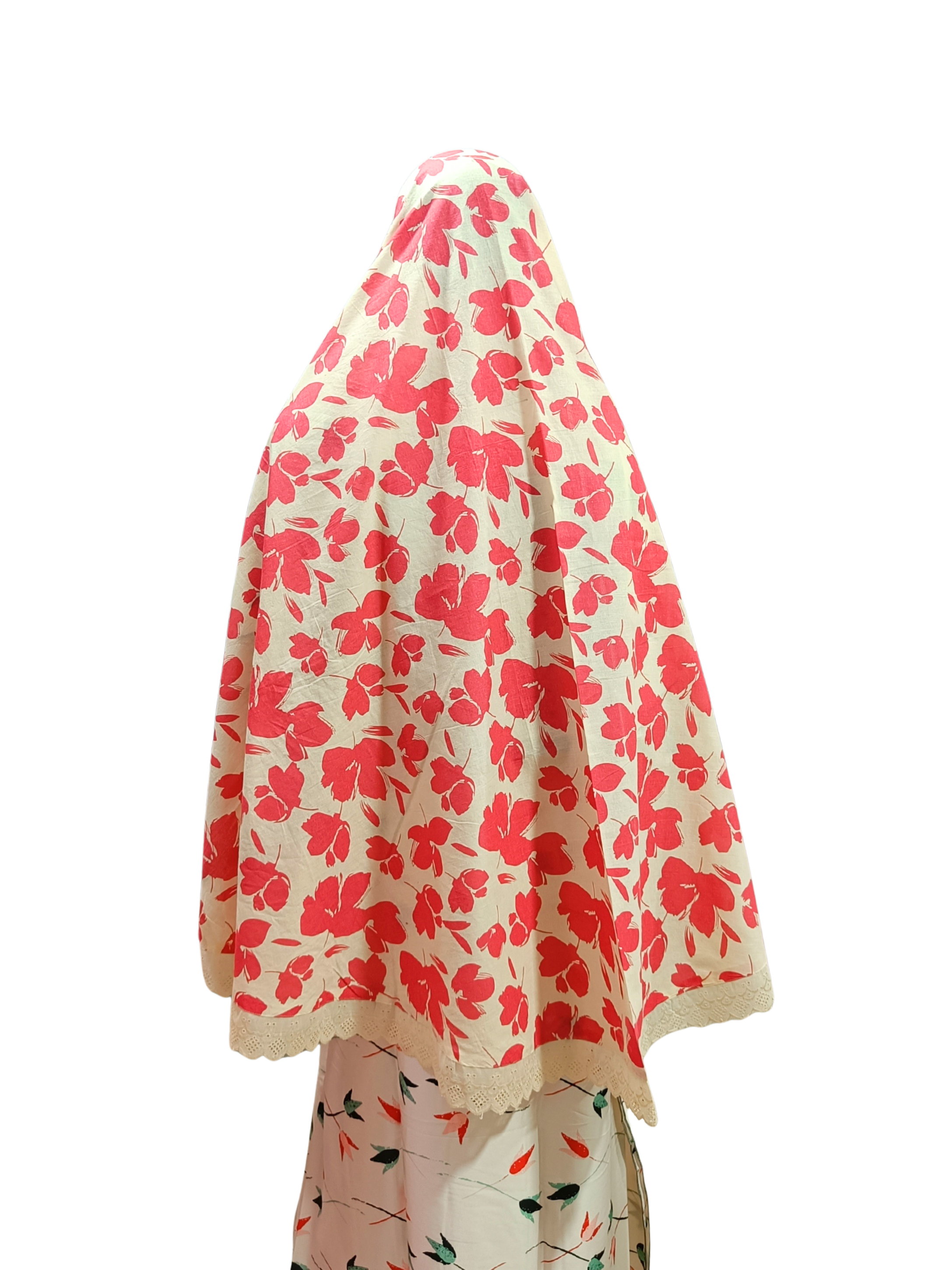 Printed Cotton Namaaz Hijab – Soft, Breathable & Full Coverage.B009P016