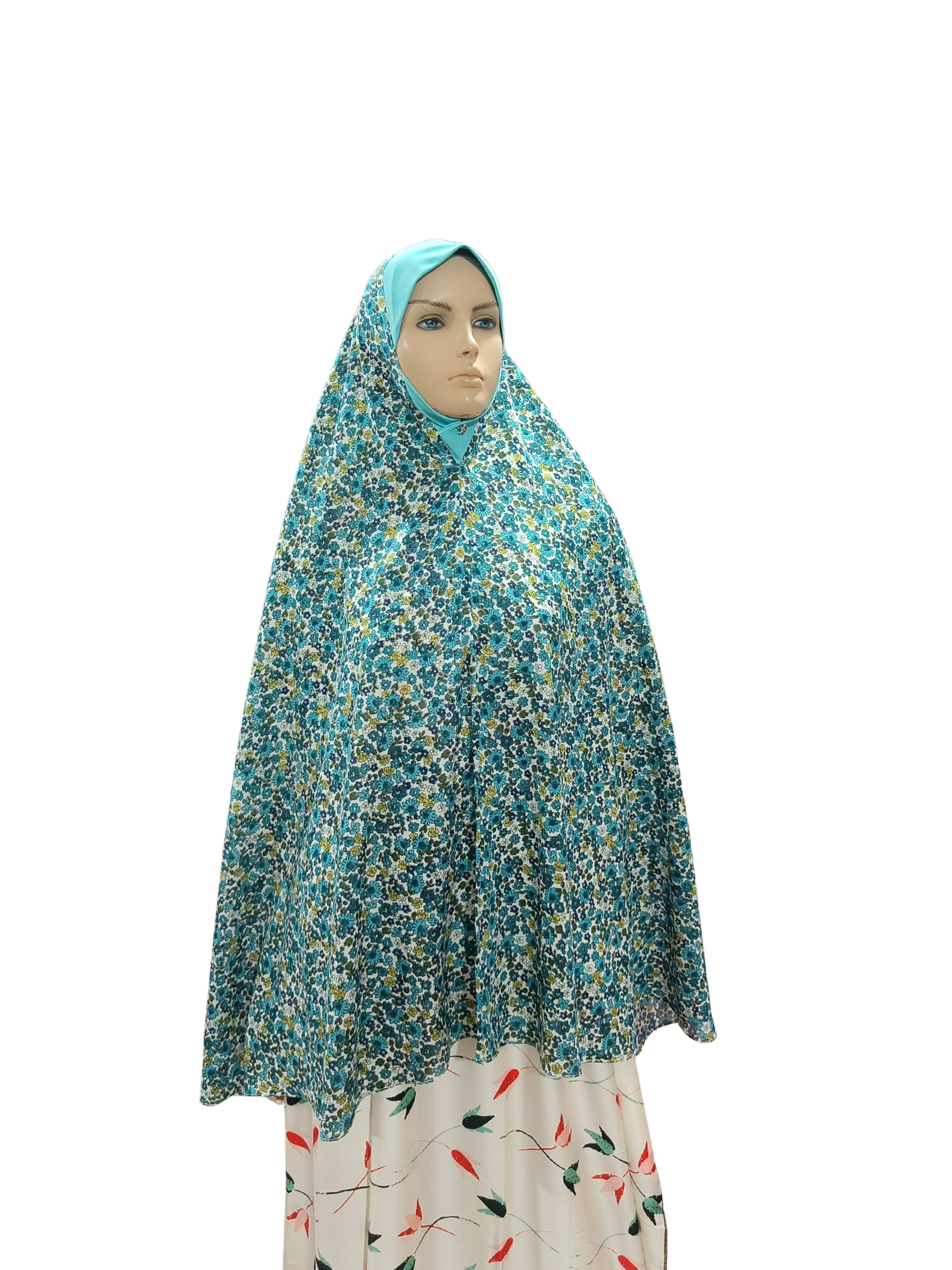 Printed Cotton Namaaz Hijab – Soft, Breathable & Full Coverage.B009P011