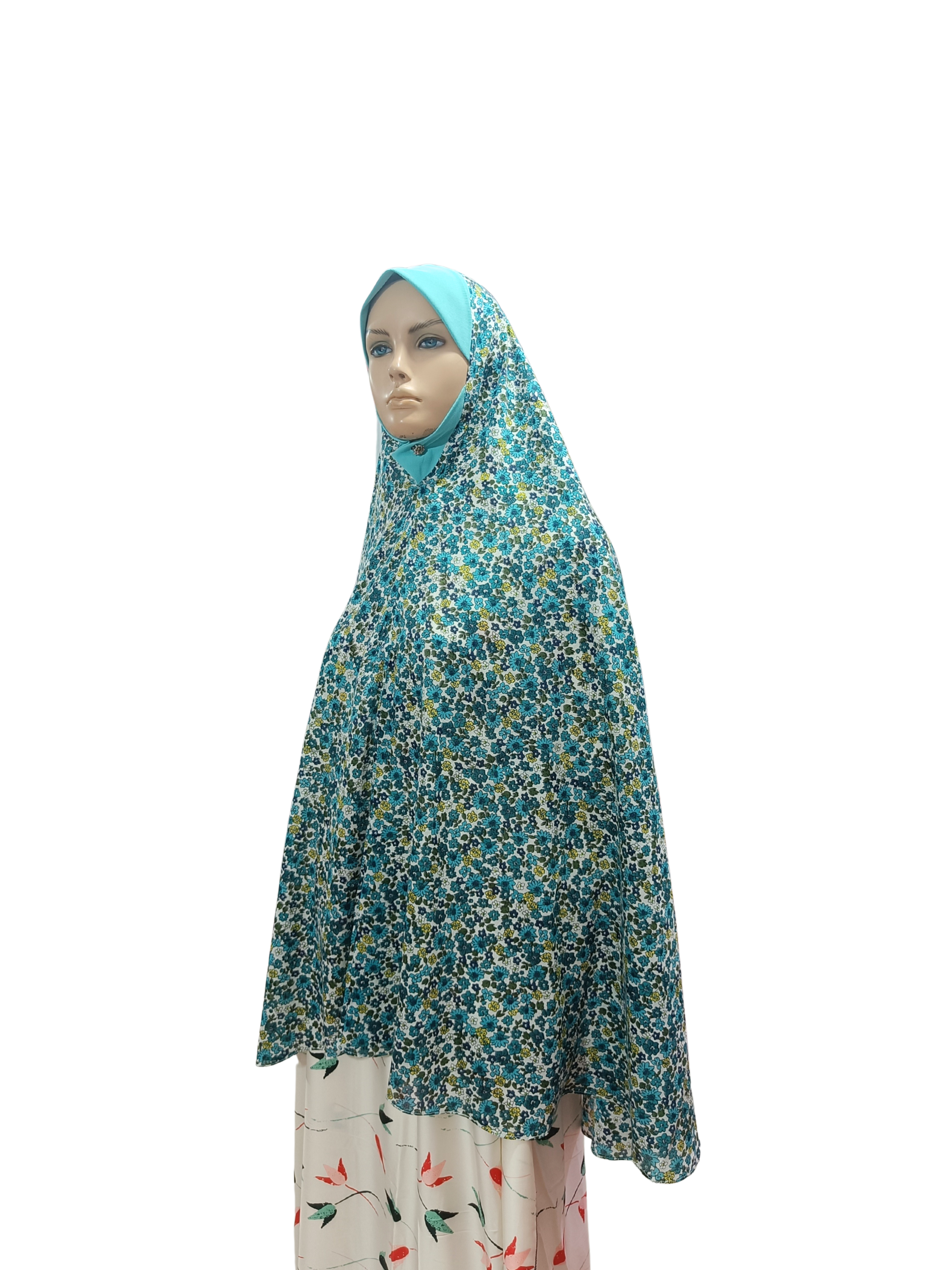 Printed Cotton Namaaz Hijab – Soft, Breathable & Full Coverage.B009P011