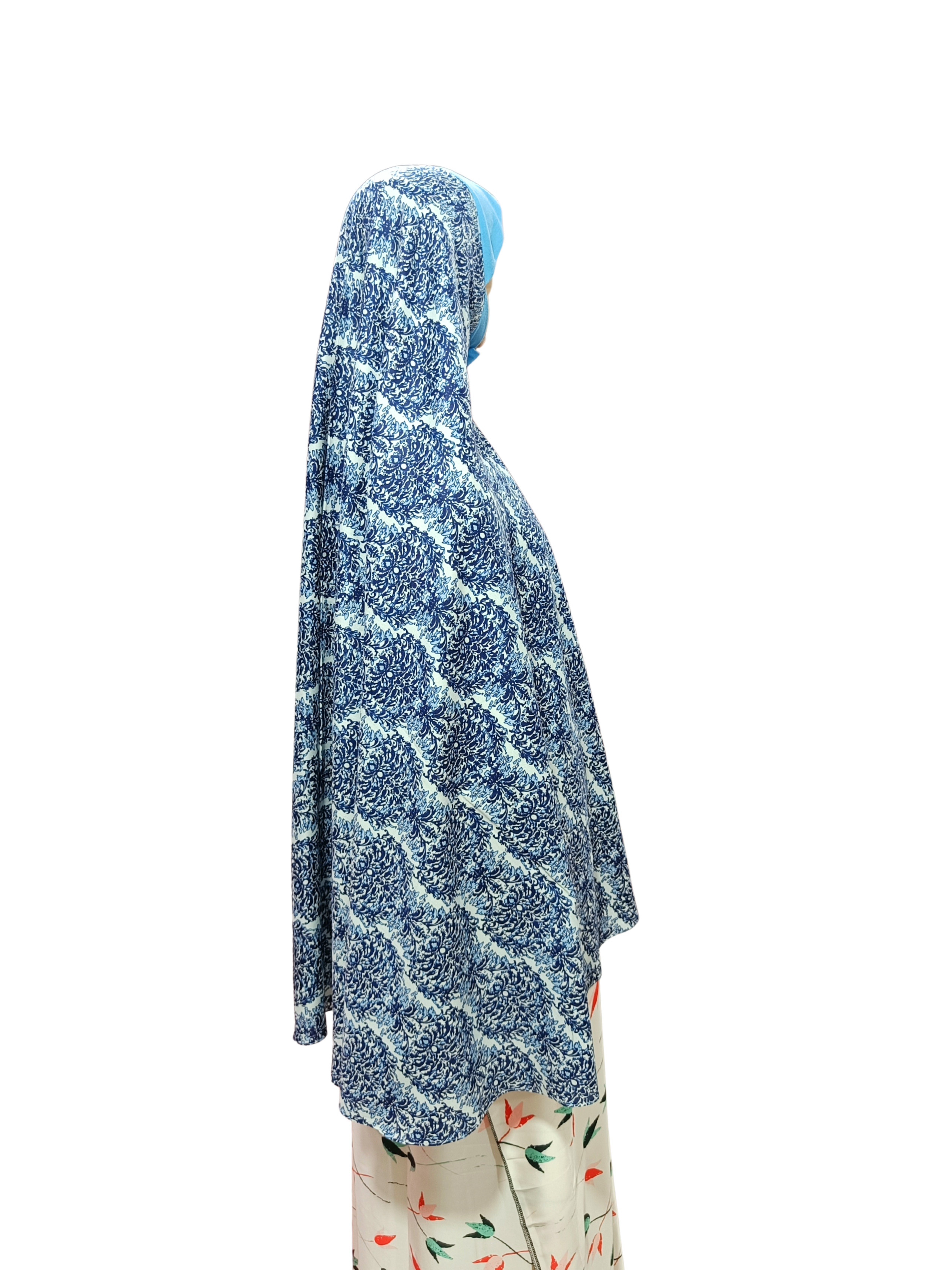 Printed Cotton Namaaz Hijab – Soft, Breathable & Full Coverage.B009P007