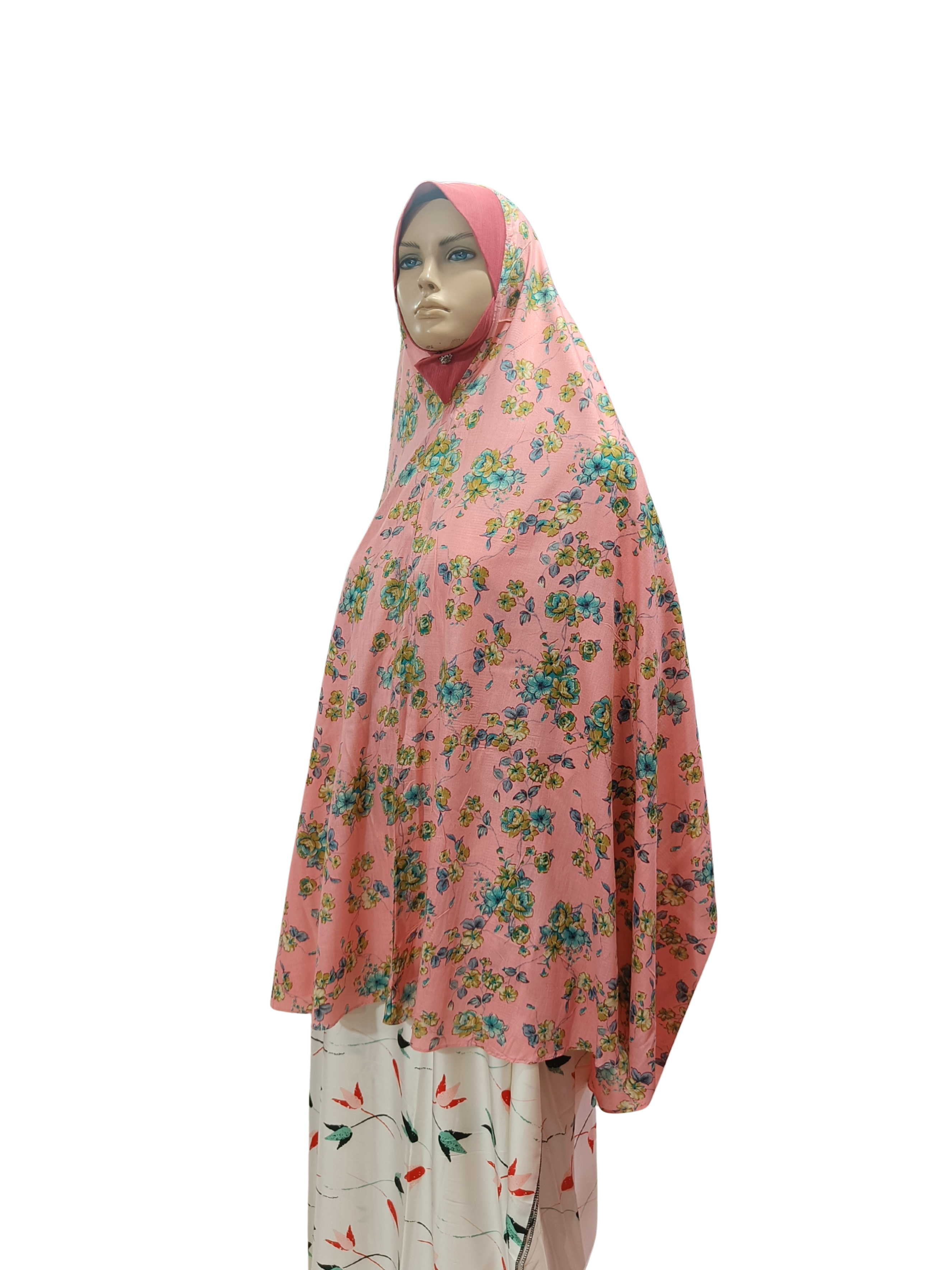 Printed Cotton Namaaz Hijab – Soft, Breathable & Full Coverage.B009P008