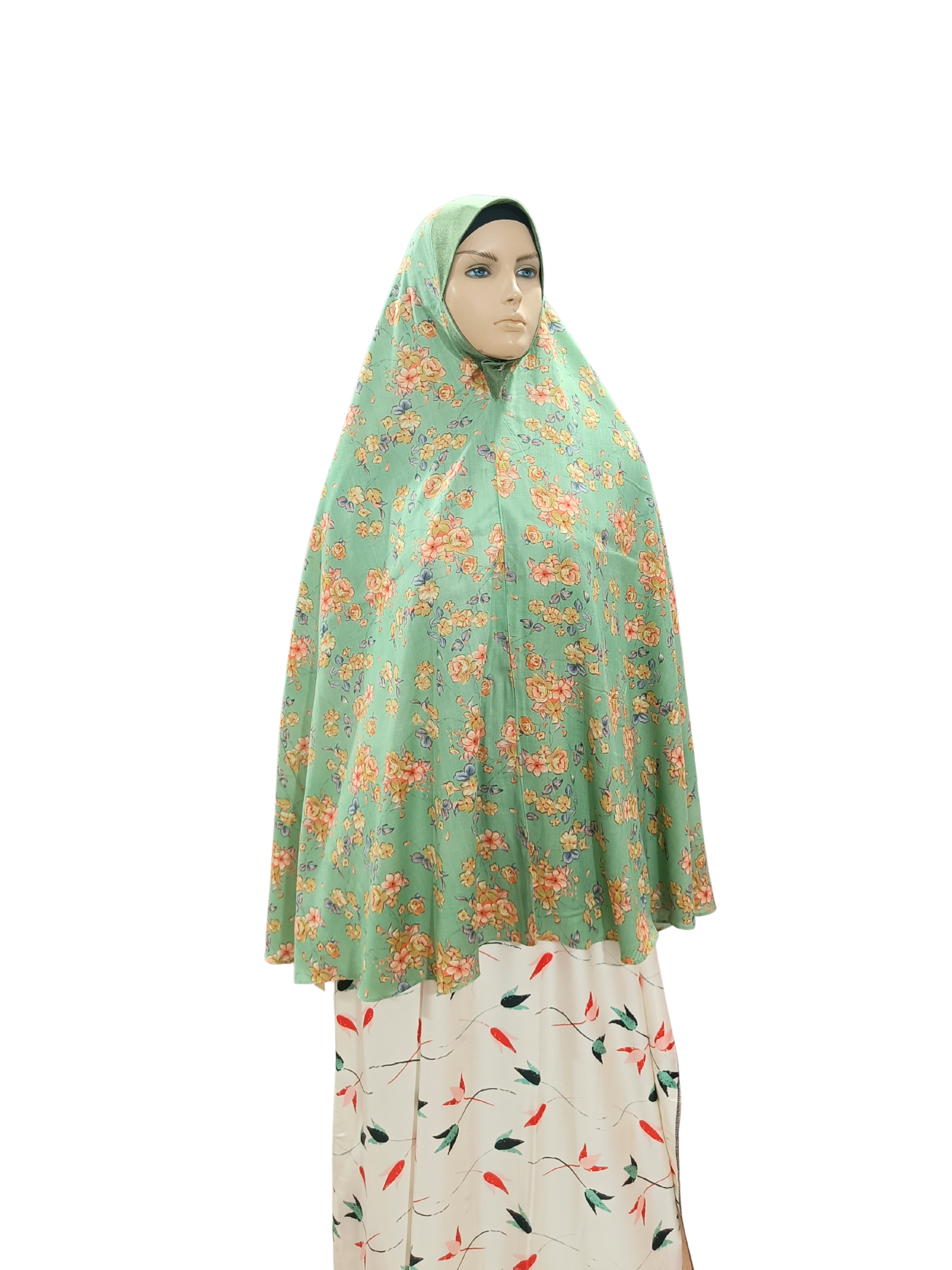 Printed Cotton Namaaz Hijab – Soft, Breathable & Full Coverage.B009P003
