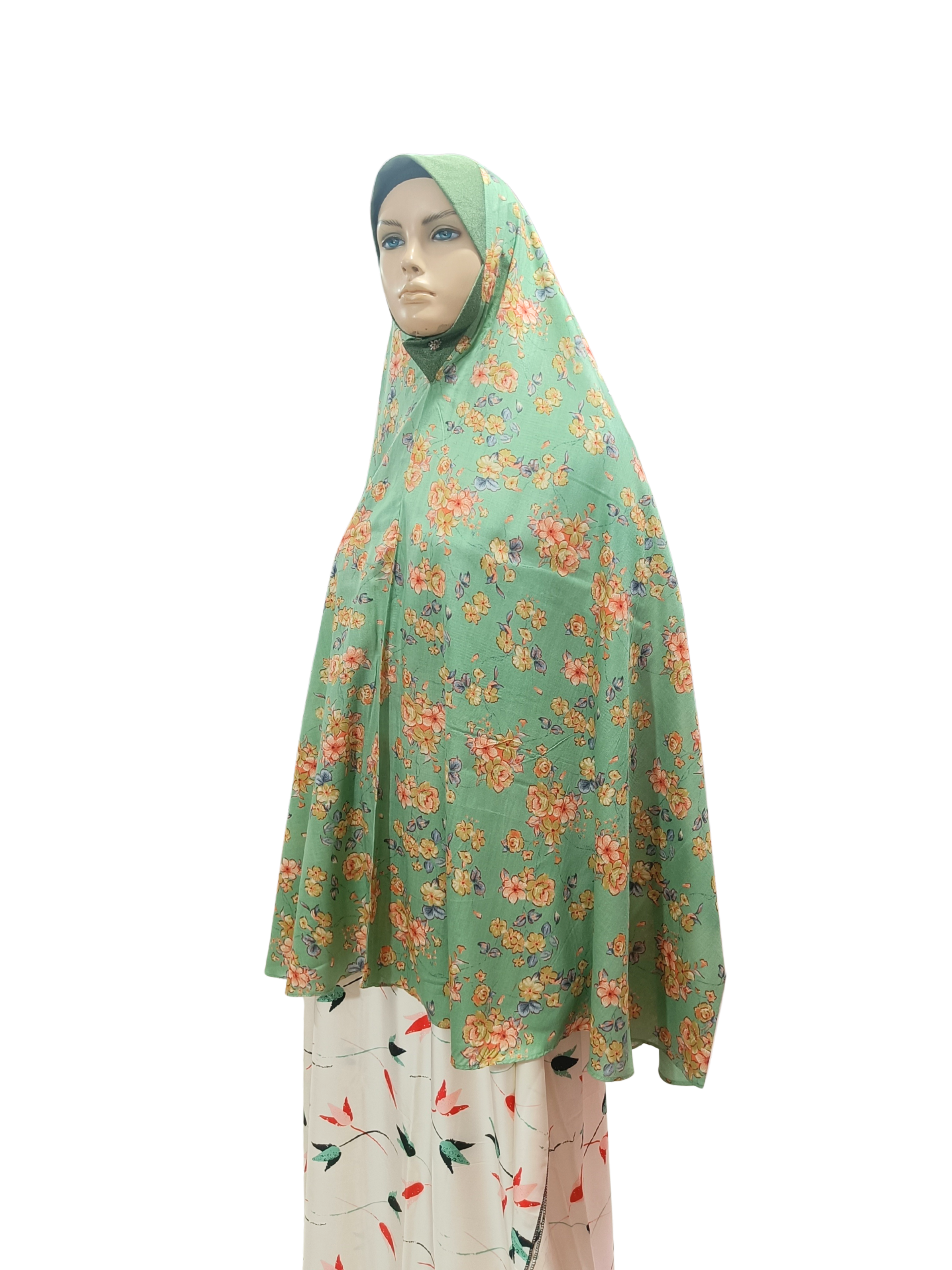 Printed Cotton Namaaz Hijab – Soft, Breathable & Full Coverage.B009P003