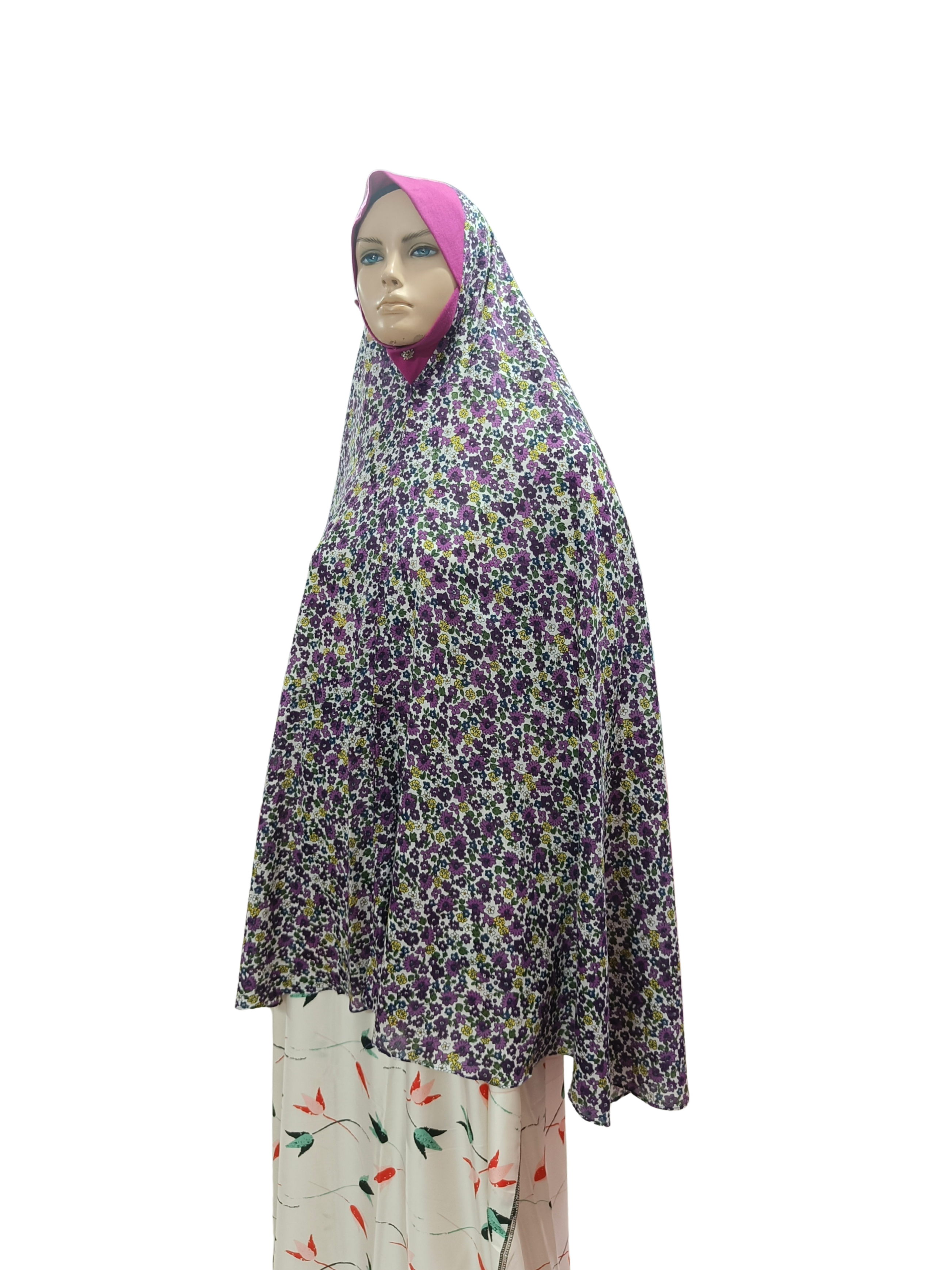 Printed Cotton Namaaz Hijab – Soft, Breathable & Full Coverage.B009P010