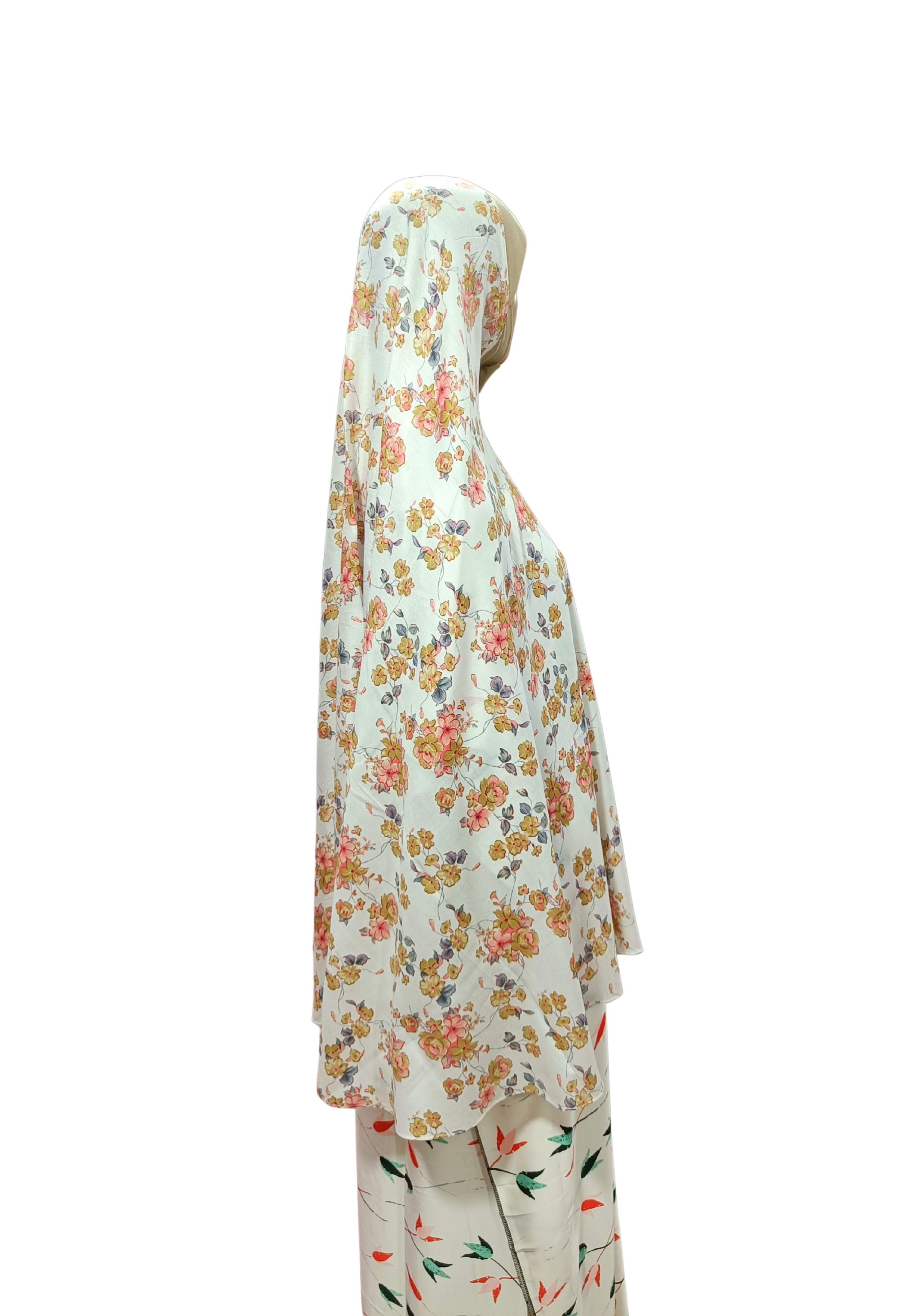 Printed Cotton Namaaz Hijab – Soft, Breathable & Full Coverage.B009P006