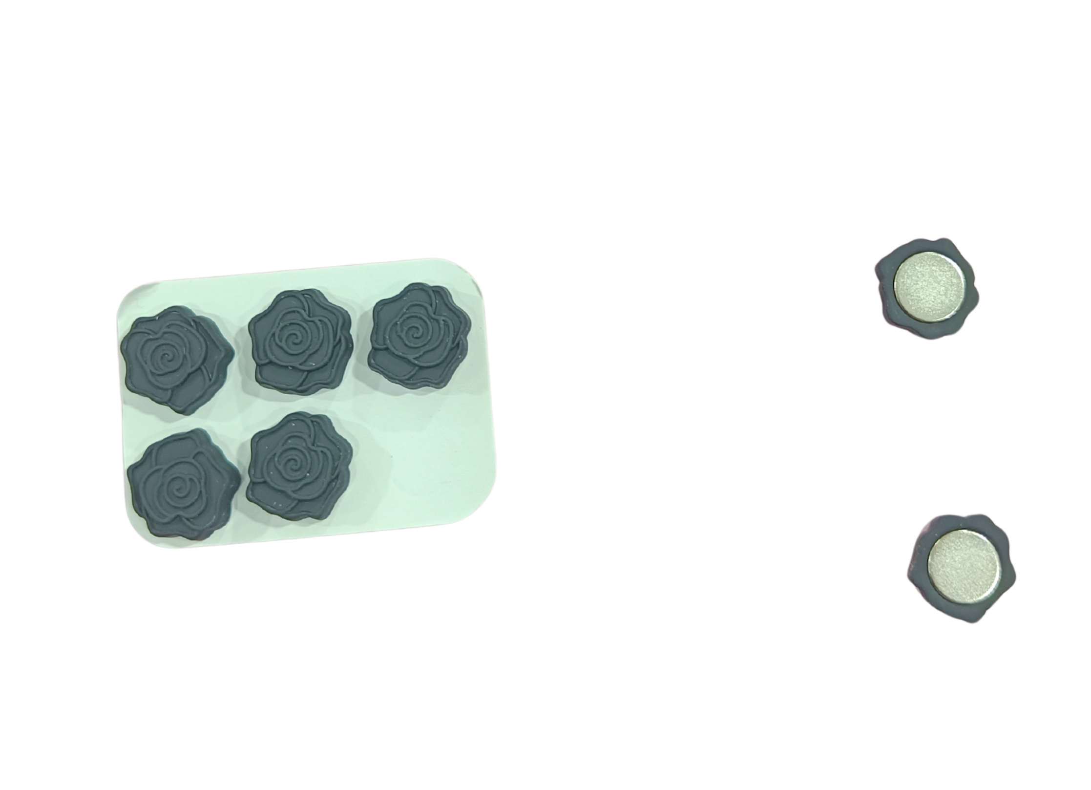 🧲Designer Hijab Magnets Set – Box of 6 (Rose Shape)- MP-014