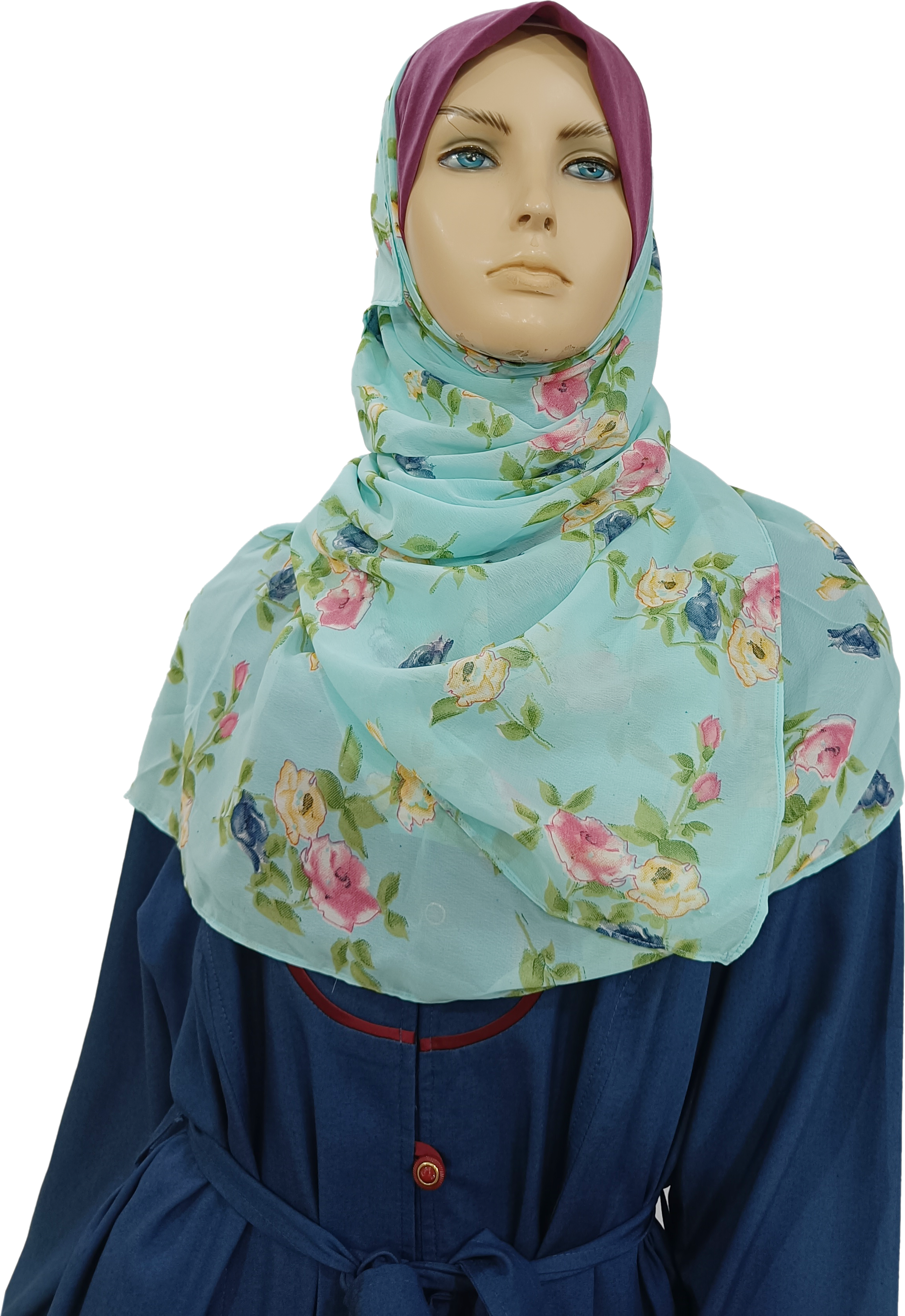 Mona Hijab - Sky Blue Floral - B002P007