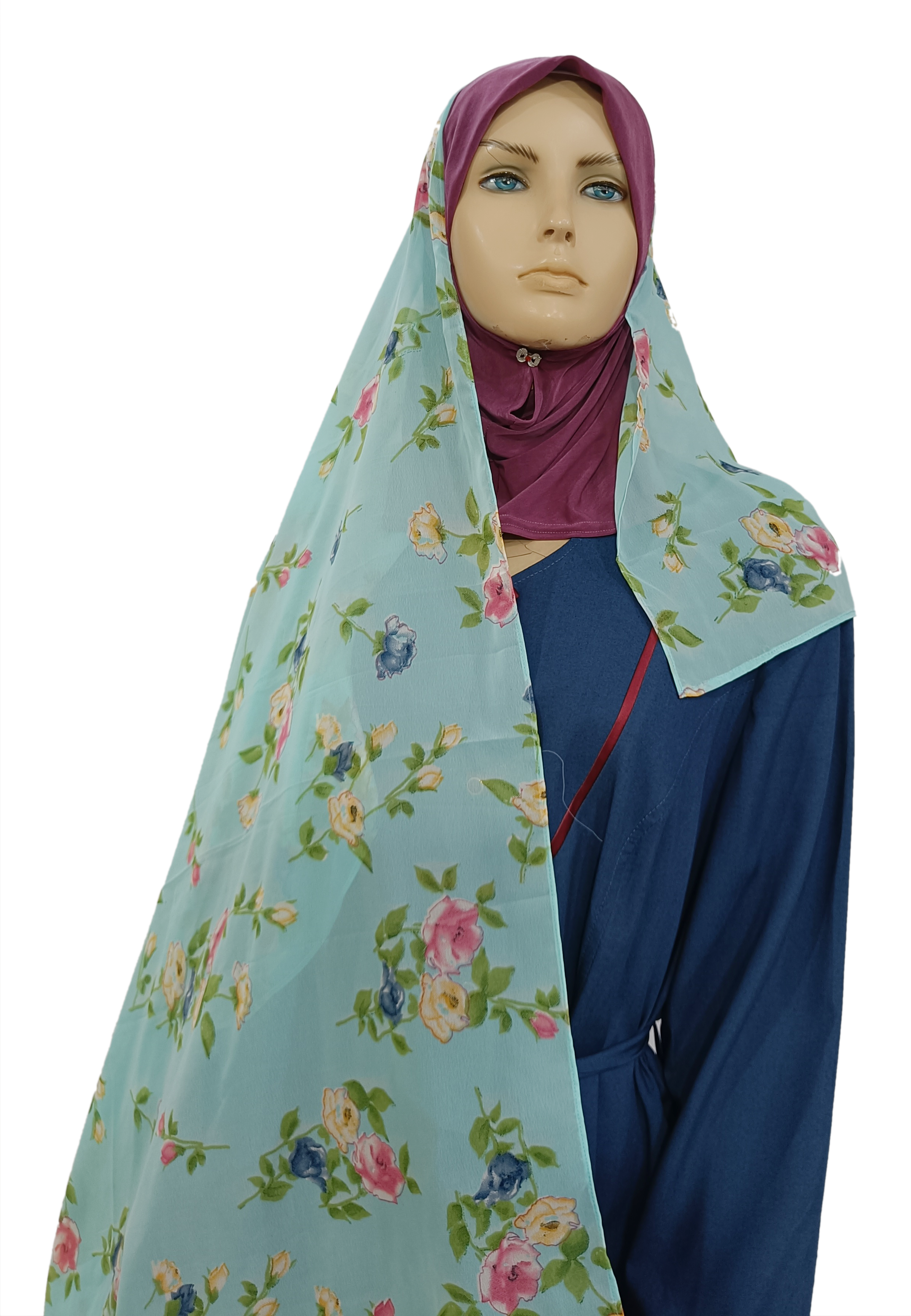 Mona Hijab - Sky Blue Floral - B002P007