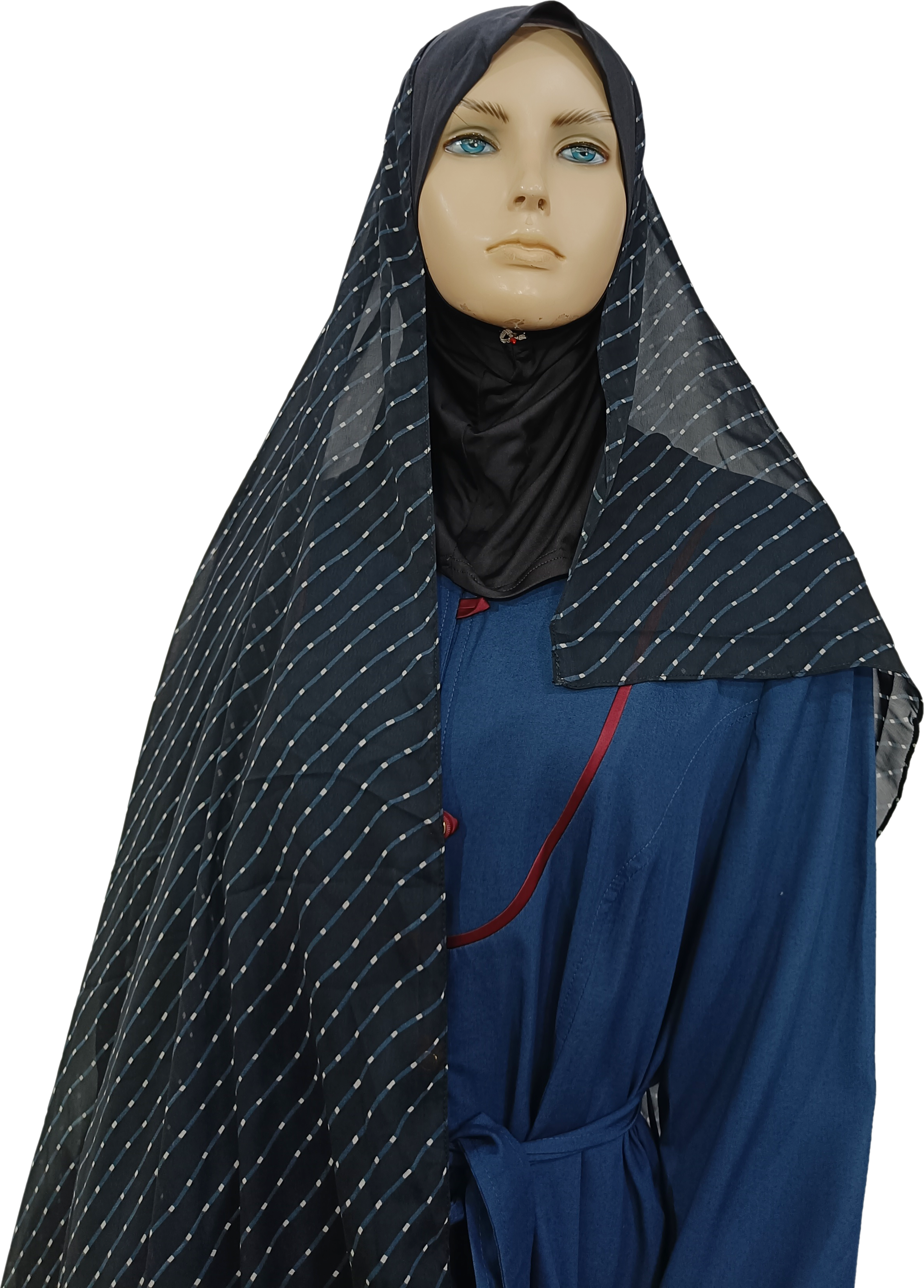 Mona Hijab - Navy Blue Print - B002P012