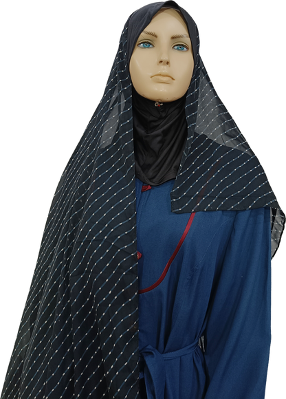 Mona Hijab - Navy Blue Print - B002P012