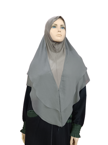 Intent Hijab 3 Piece-Gray XL Size - B003P018
