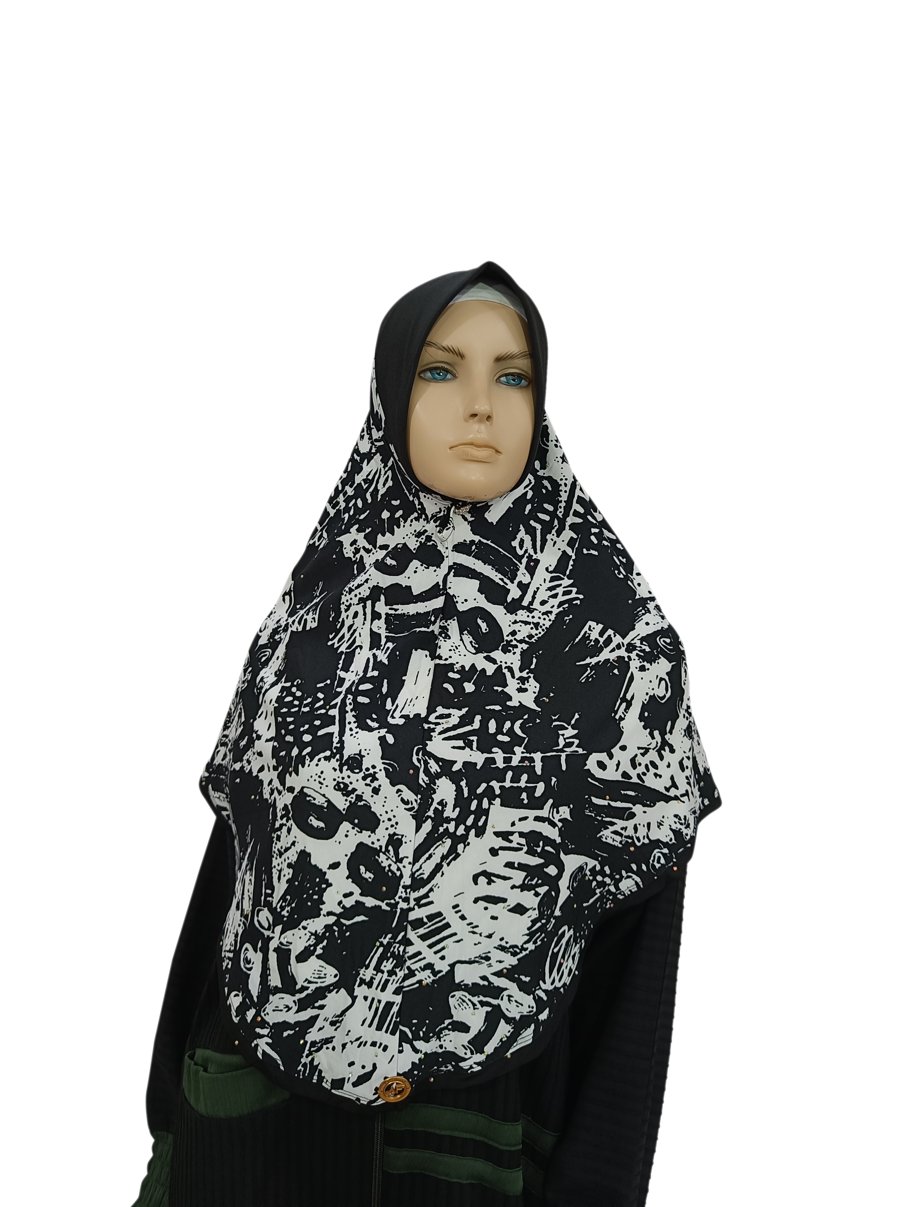 Printed Denim Hijab(L-Size) – Modern Print with Everyday Comfort  - B006P002