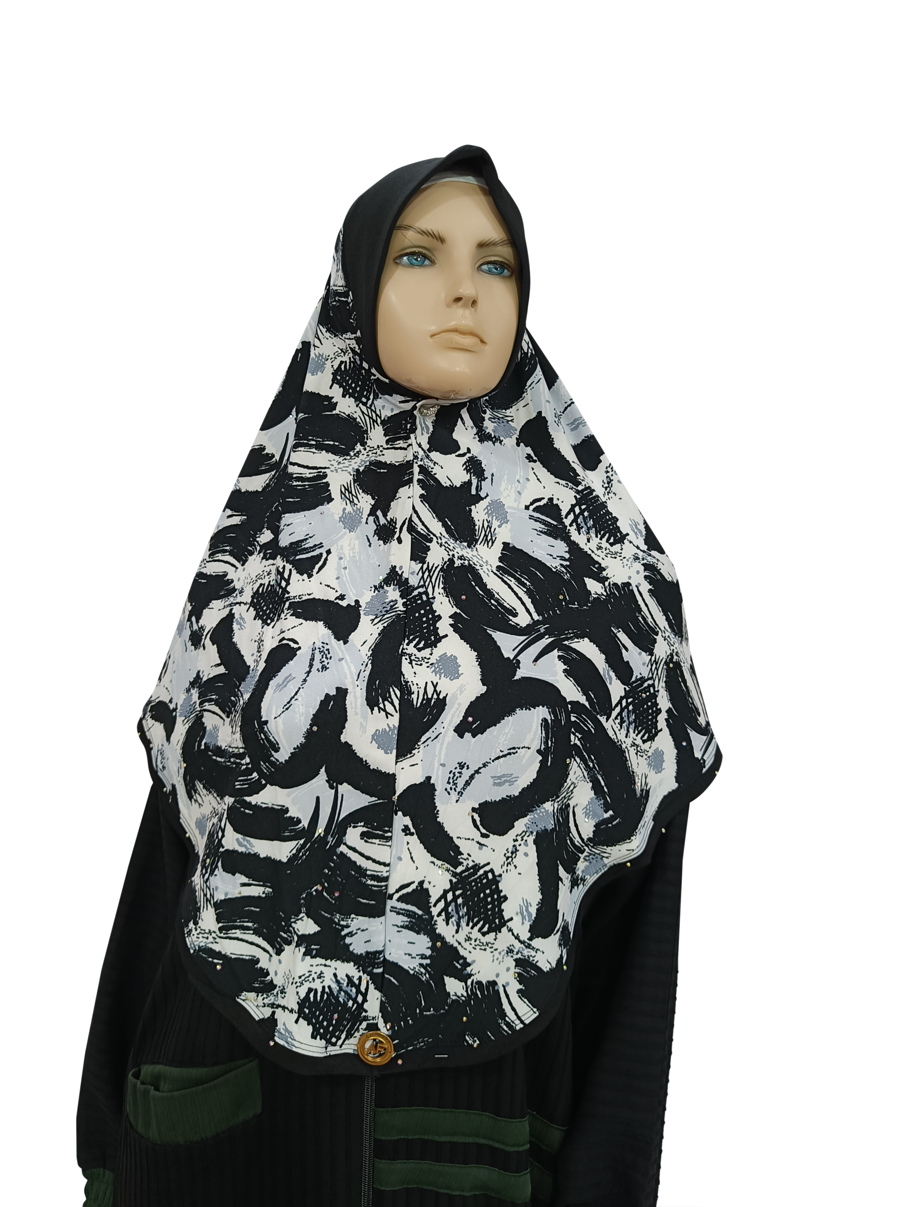 Printed Denim Hijab(L-Size) – Modern Print with Everyday Comfort  - B006P004