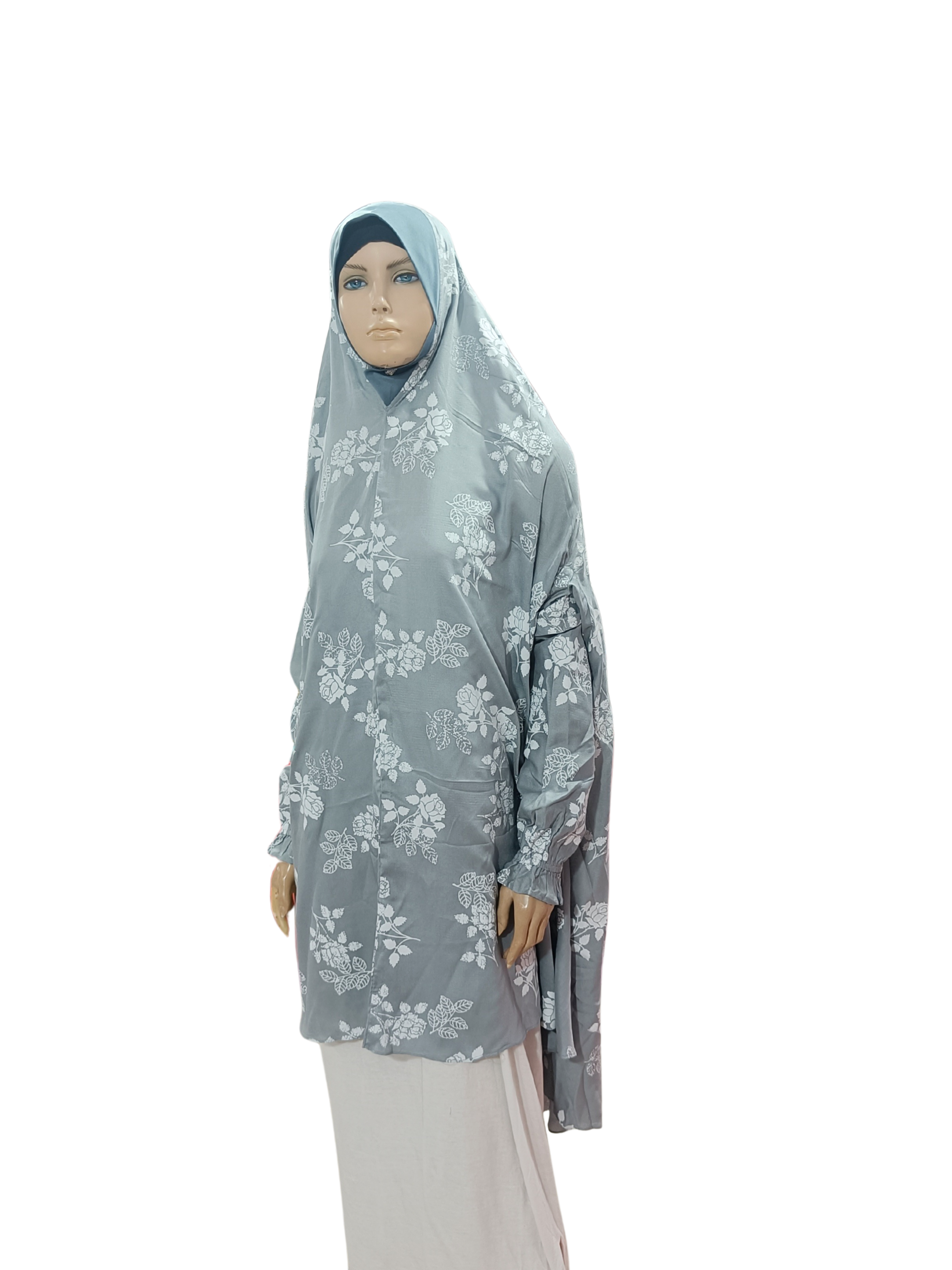 Printed Cotton Namaaz Hijab – Soft, Breathable & Full Coverage.B009P023