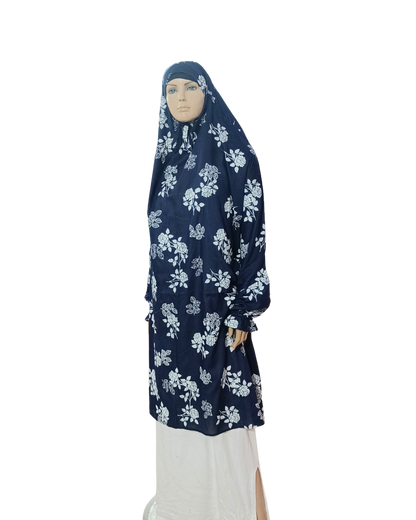 Printed Cotton Namaaz Hijab – Soft, Breathable & Full Coverage.B009P021