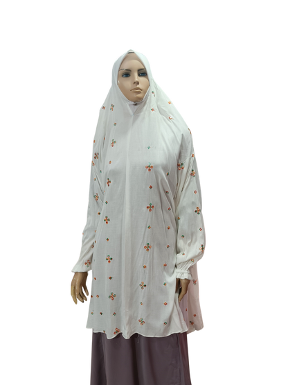 Printed Cotton Namaaz Hijab – Soft, Breathable & Full Coverage.B009P019