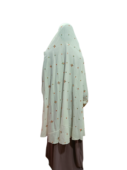 Printed Cotton Namaaz Hijab – Soft, Breathable & Full Coverage.B009P019