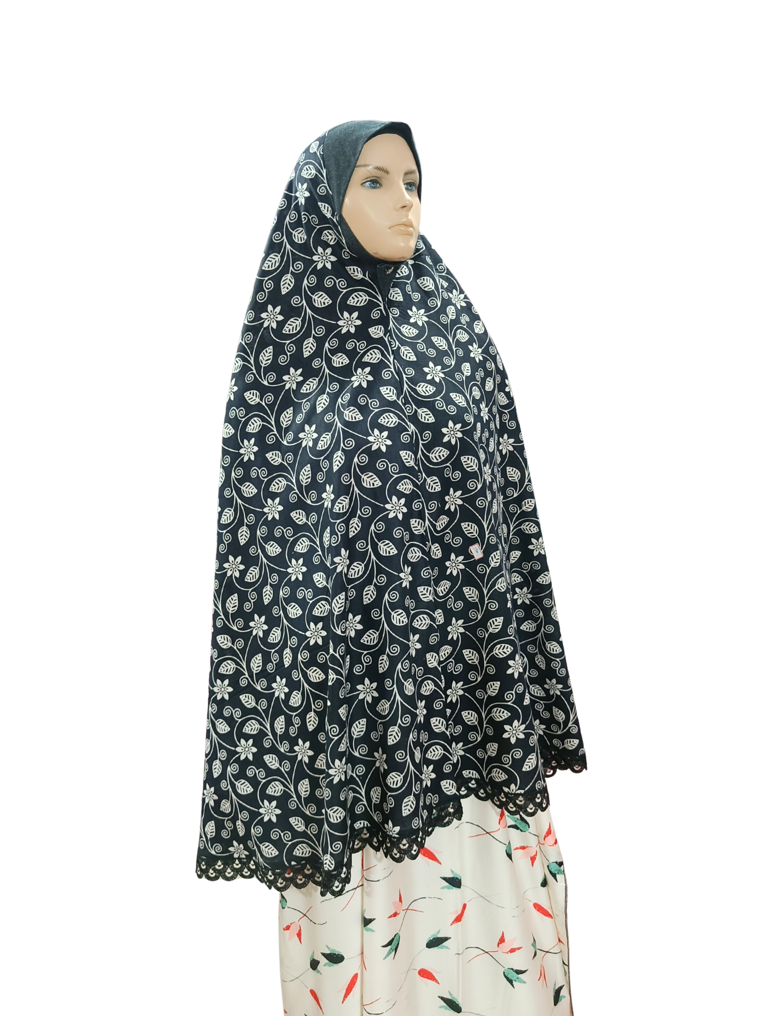Printed Cotton Namaaz Hijab – Soft, Breathable & Full Coverage.B009P014
