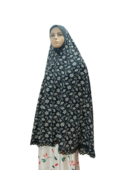 Printed Cotton Namaaz Hijab – Soft, Breathable & Full Coverage.B009P014