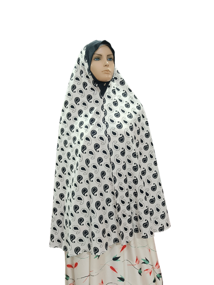 Printed Cotton Namaaz Hijab – Soft, Breathable & Full Coverage.B009P001