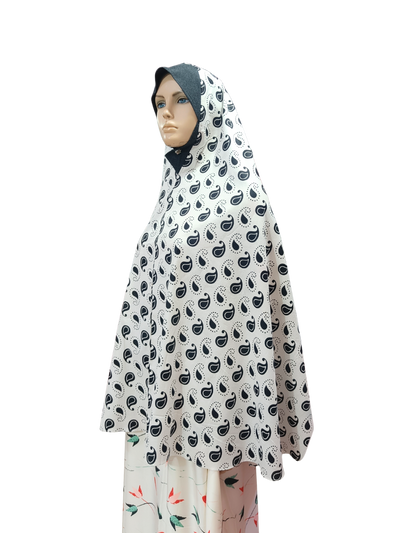 Printed Cotton Namaaz Hijab – Soft, Breathable & Full Coverage.B009P001