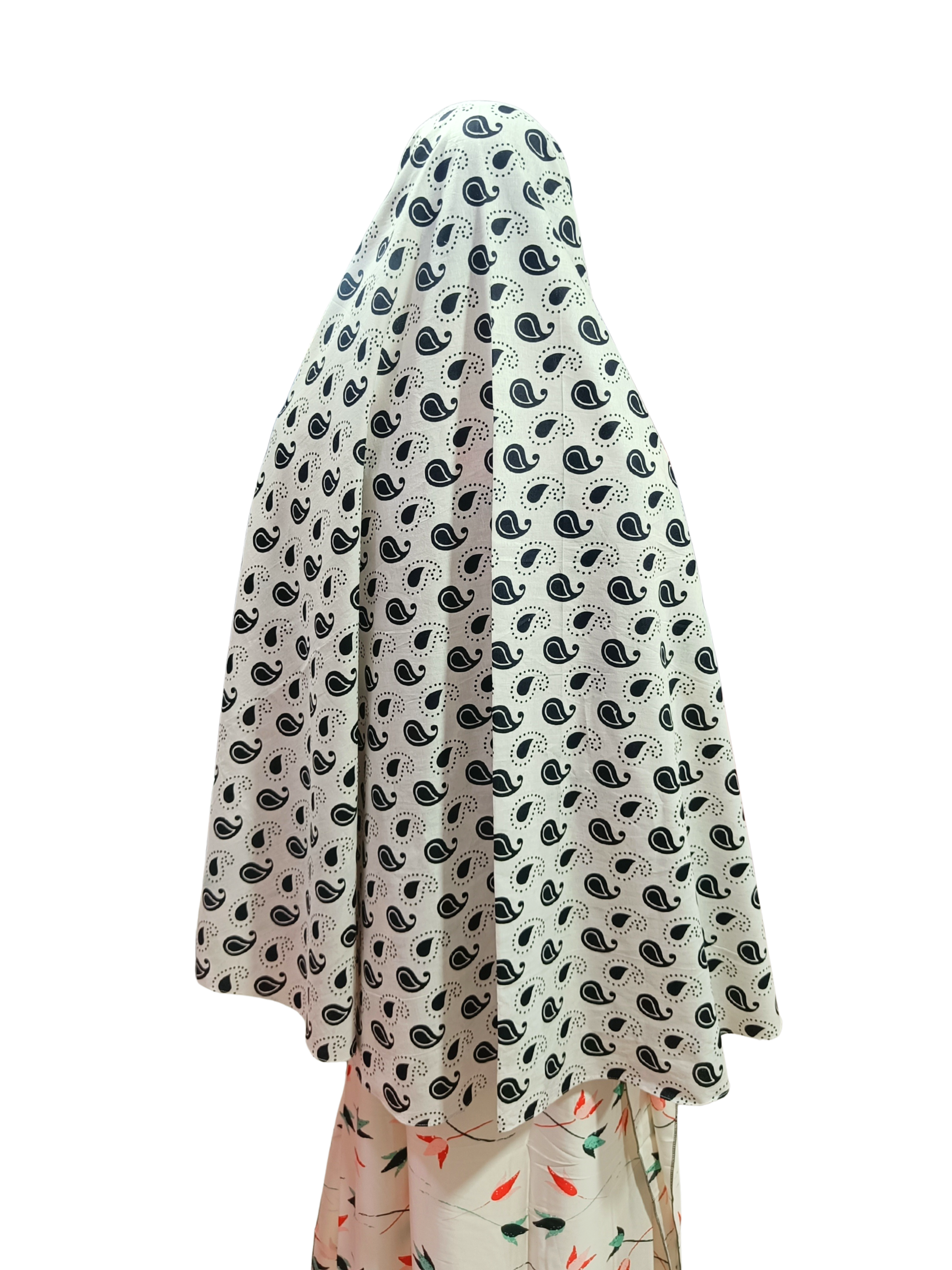Printed Cotton Namaaz Hijab – Soft, Breathable & Full Coverage.B009P001