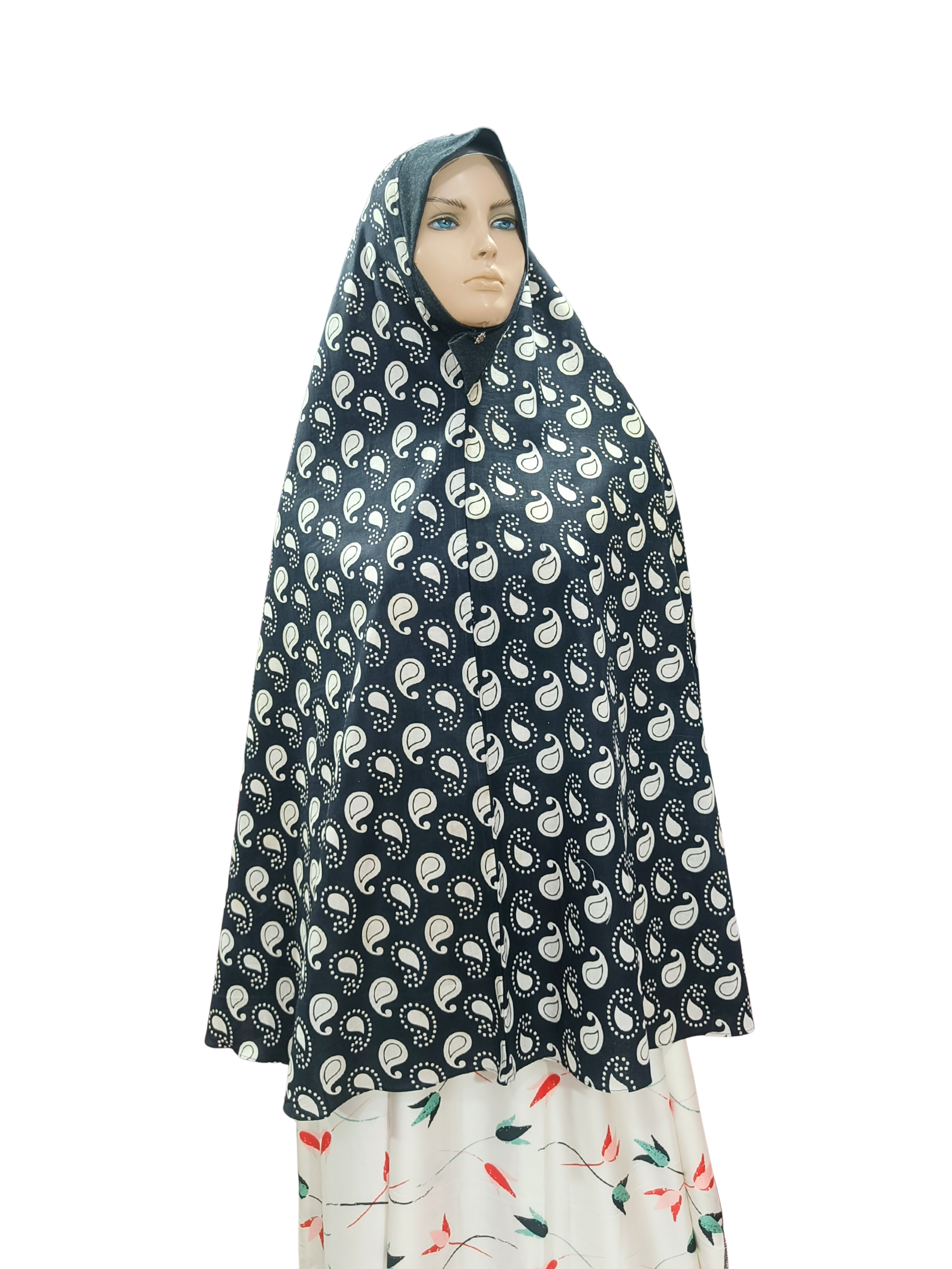 Printed Cotton Namaaz Hijab – Soft, Breathable & Full Coverage.B009P013