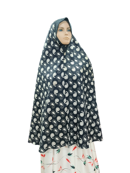 Printed Cotton Namaaz Hijab – Soft, Breathable & Full Coverage.B009P013