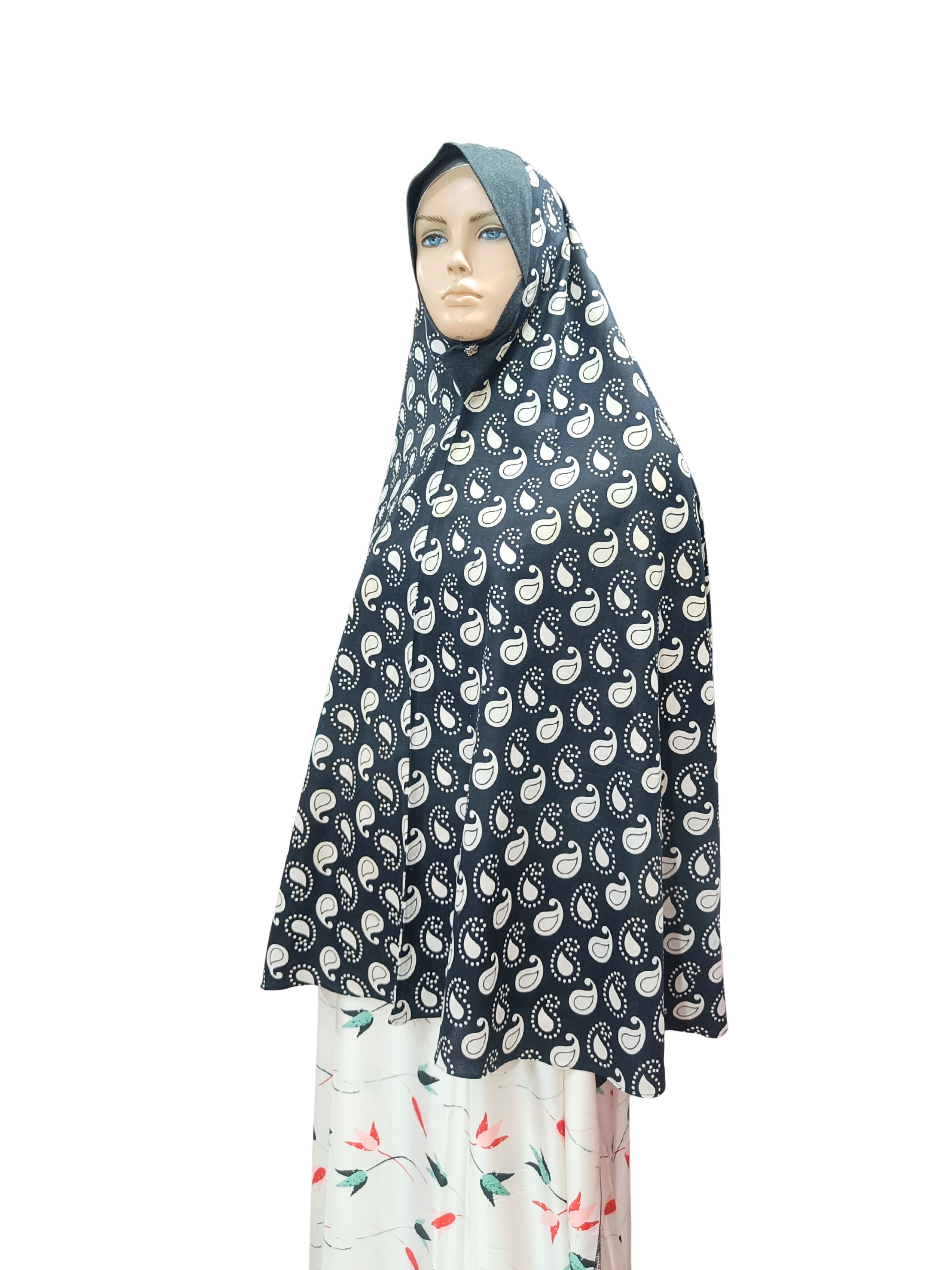 Printed Cotton Namaaz Hijab – Soft, Breathable & Full Coverage.B009P013
