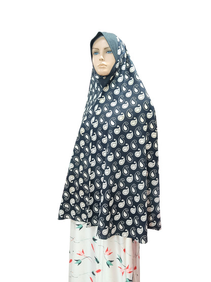 Printed Cotton Namaaz Hijab – Soft, Breathable & Full Coverage.B009P013