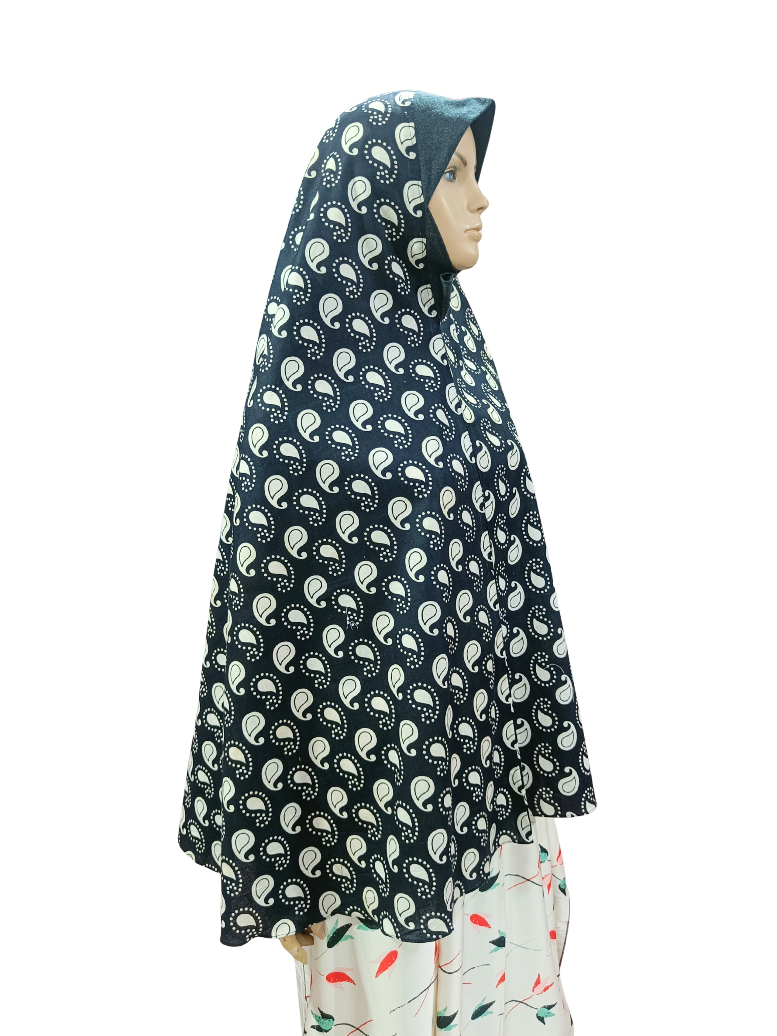 Printed Cotton Namaaz Hijab – Soft, Breathable & Full Coverage.B009P013