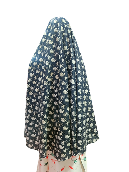 Printed Cotton Namaaz Hijab – Soft, Breathable & Full Coverage.B009P013