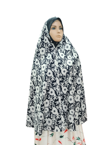 Printed Cotton Namaaz Hijab – Soft, Breathable & Full Coverage.B009P004