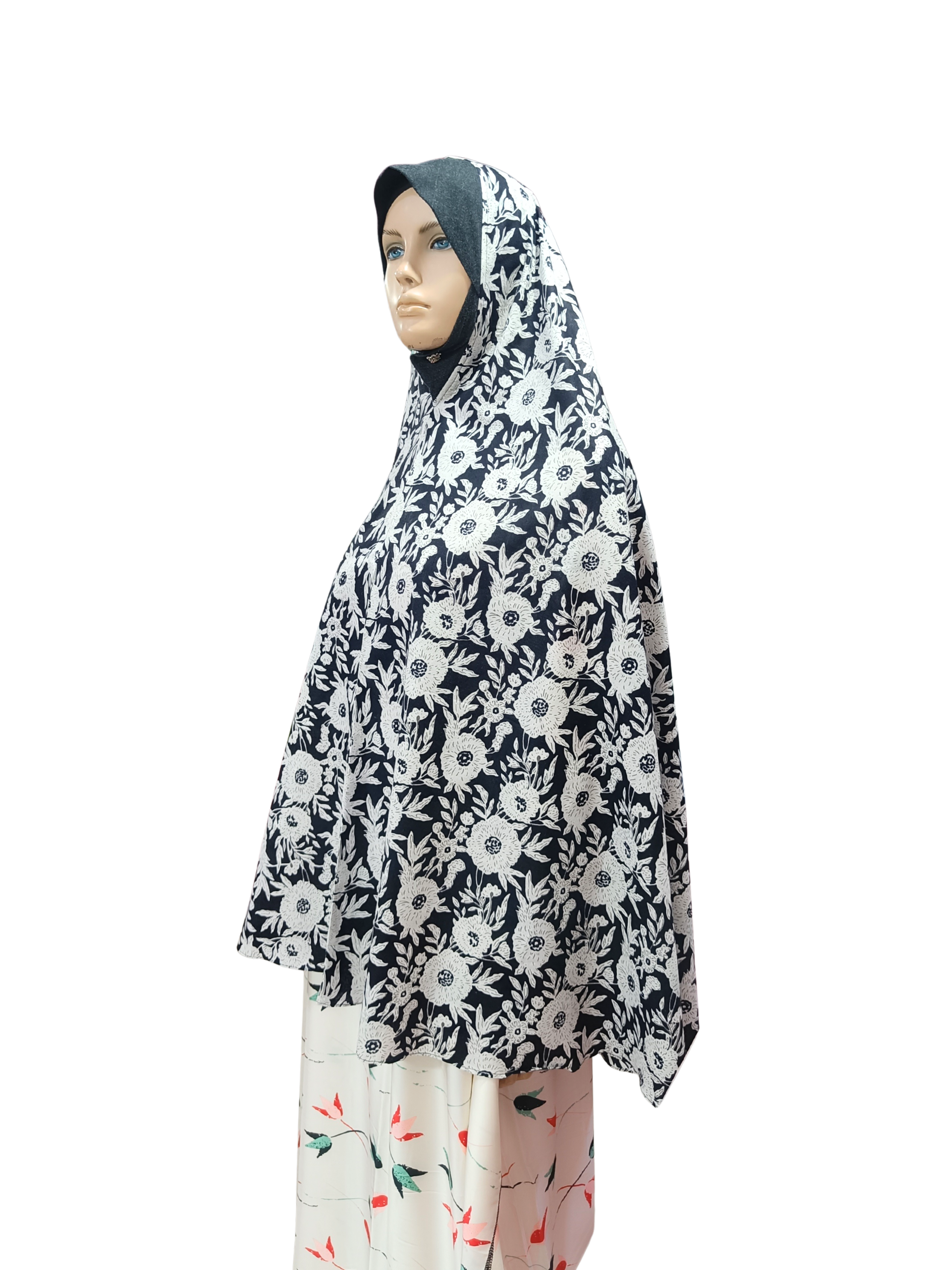 Printed Cotton Namaaz Hijab – Soft, Breathable & Full Coverage.B009P004